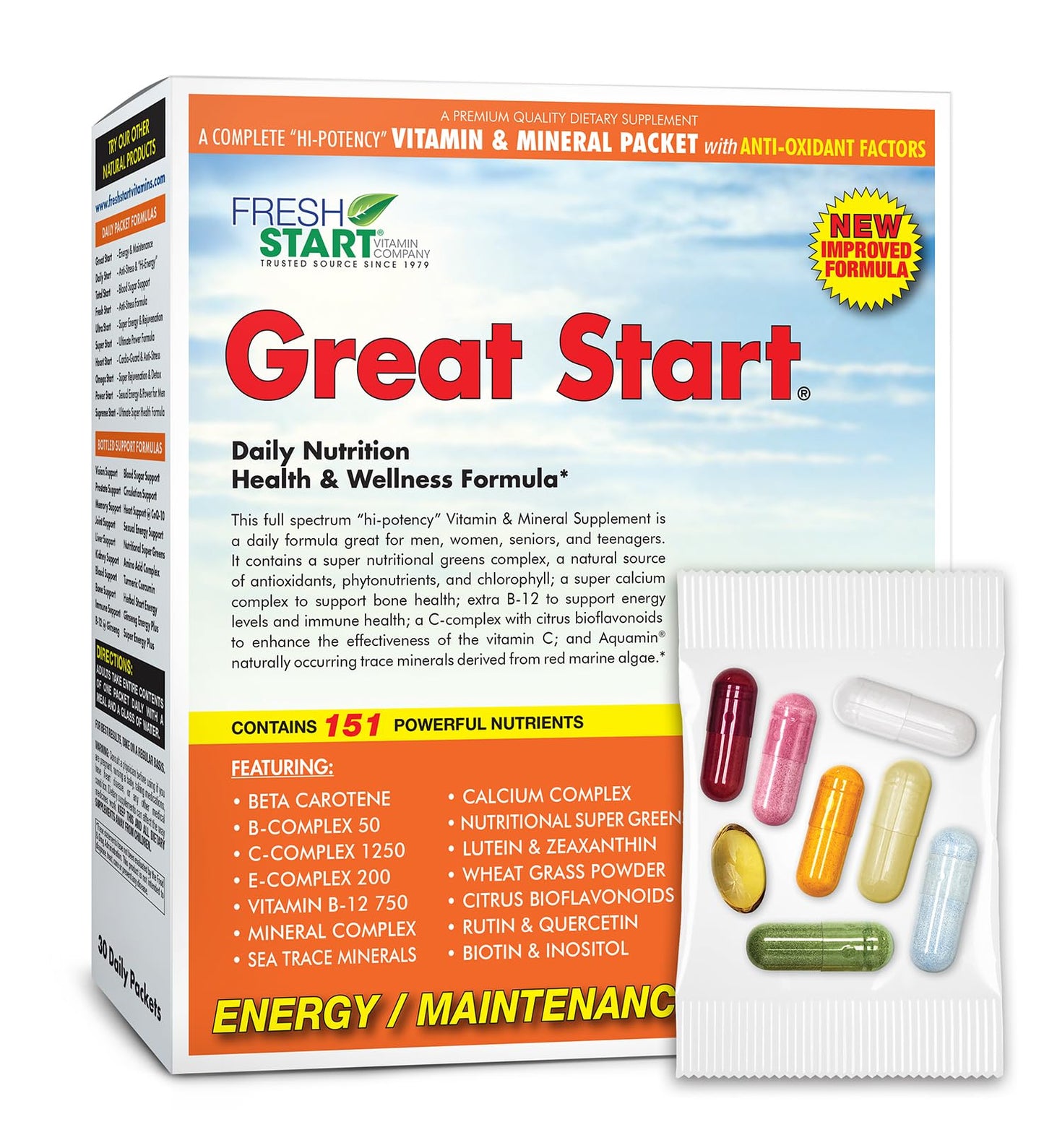 Fresh Start Great Start All-in-One Daily Vitamin Pack Capsules 30 Count