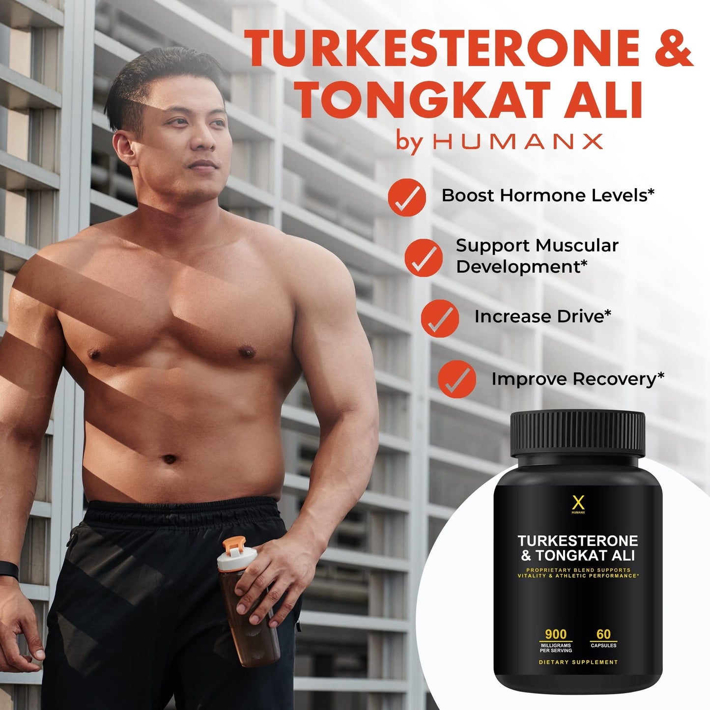 HUMANX Turkesterone & Tongkat Ali 900mg Capsule, 60 Count