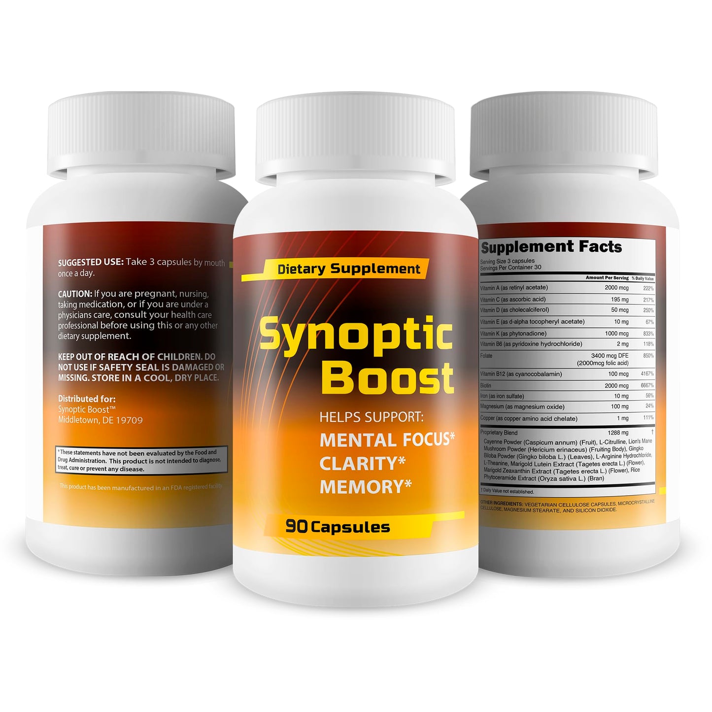 Synoptic Boost Supplement Vitamin Version 8802853 Capsule 90 Count