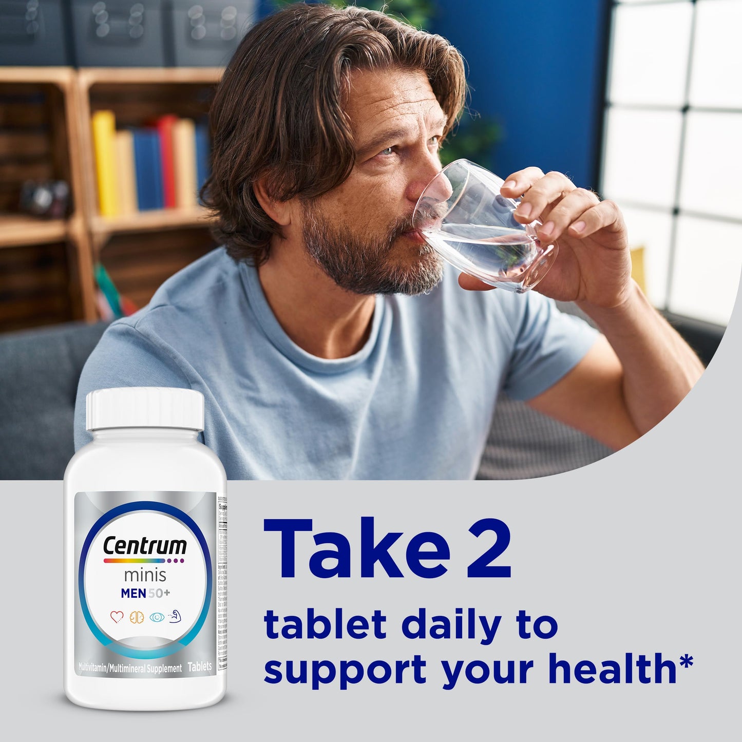 Centrum Minis Silver Multivitamin for Men 50 Plus Tablet, 280 Count