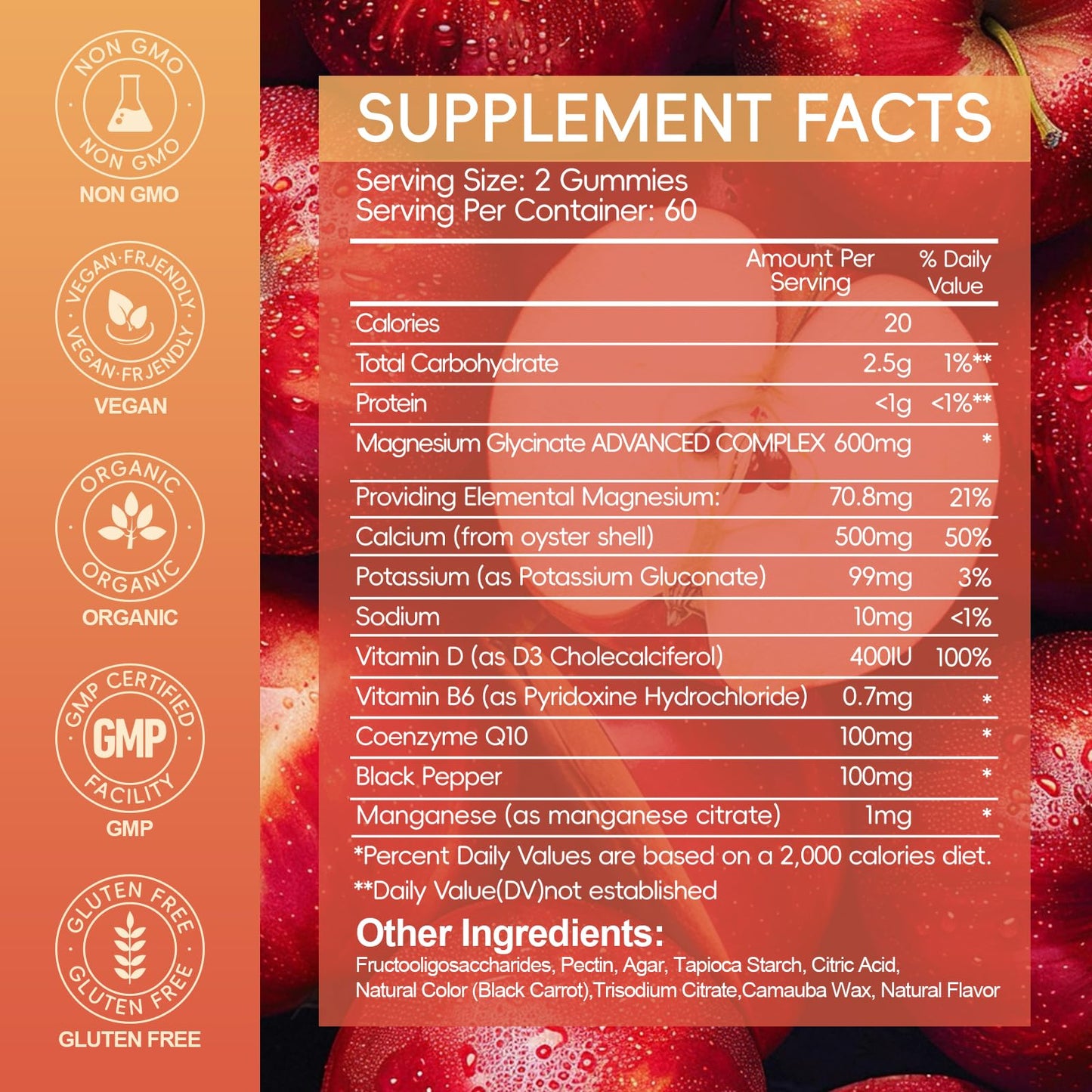 Cytona Magnesium Glycinate Gummies 600mg High Absorption, 120 Count
