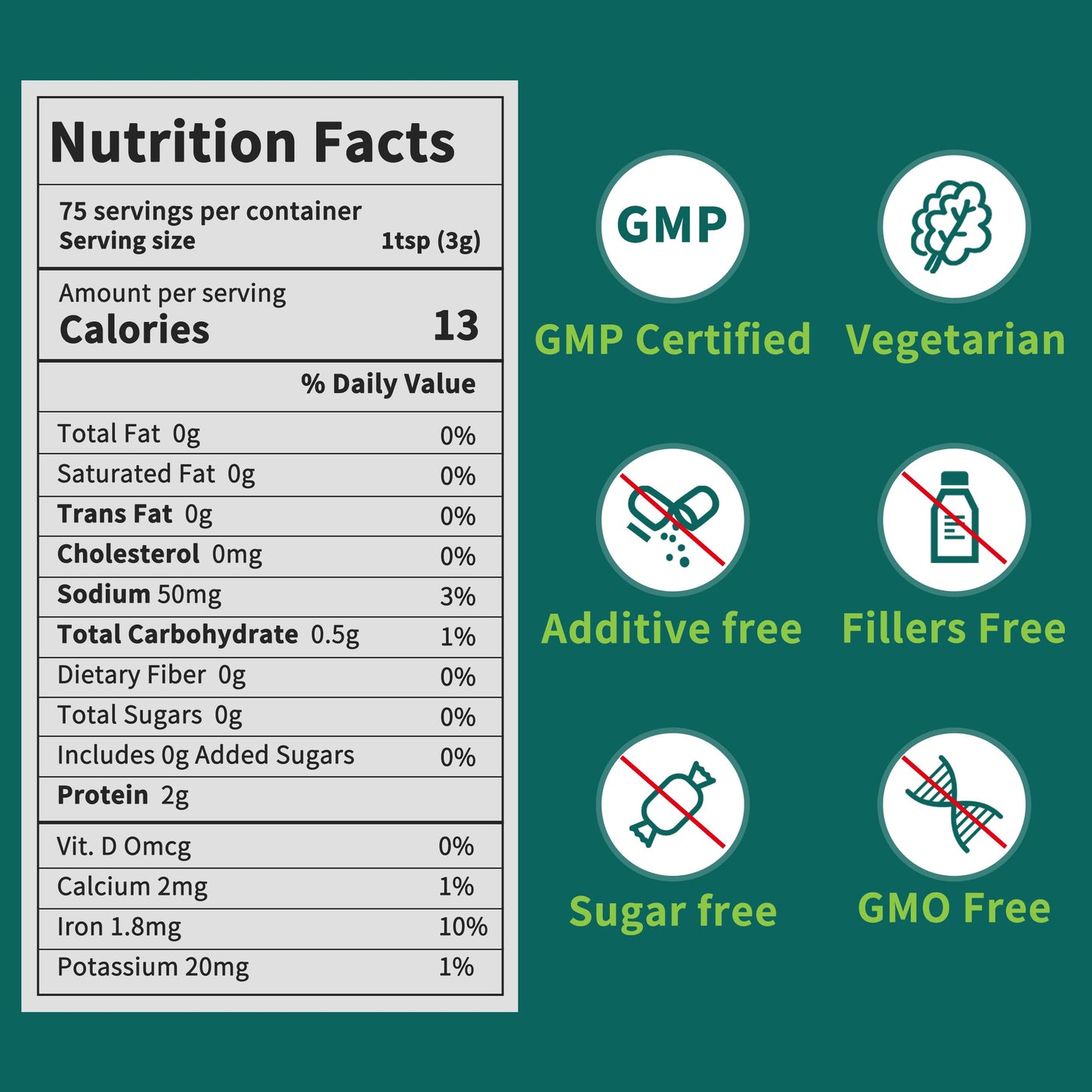 Hudetex Chlorella Powder 8 oz