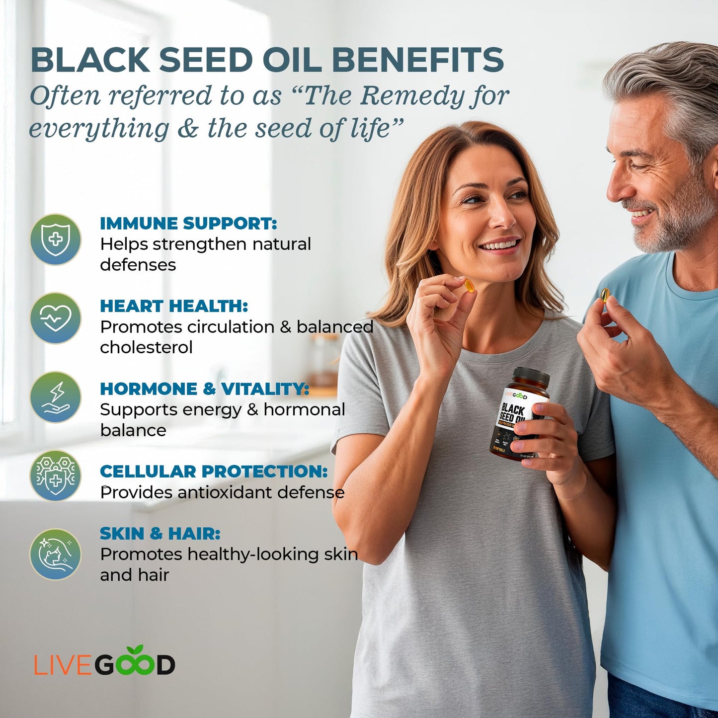 LIVEGOOD Black Seed Capsules, 60 Count