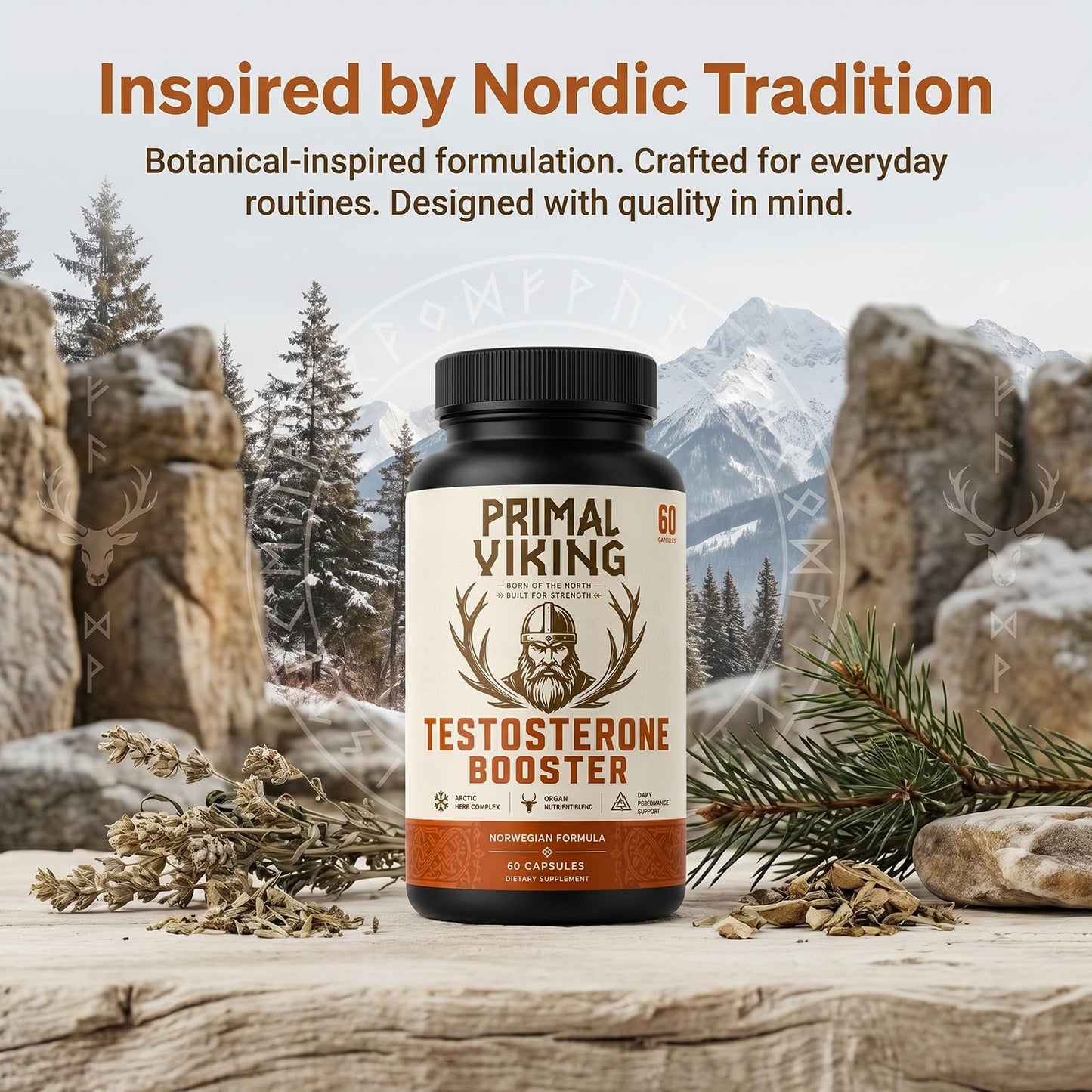 Primal Viking Booster Men's Wellness & Vitality Capsules, 60 Capsules