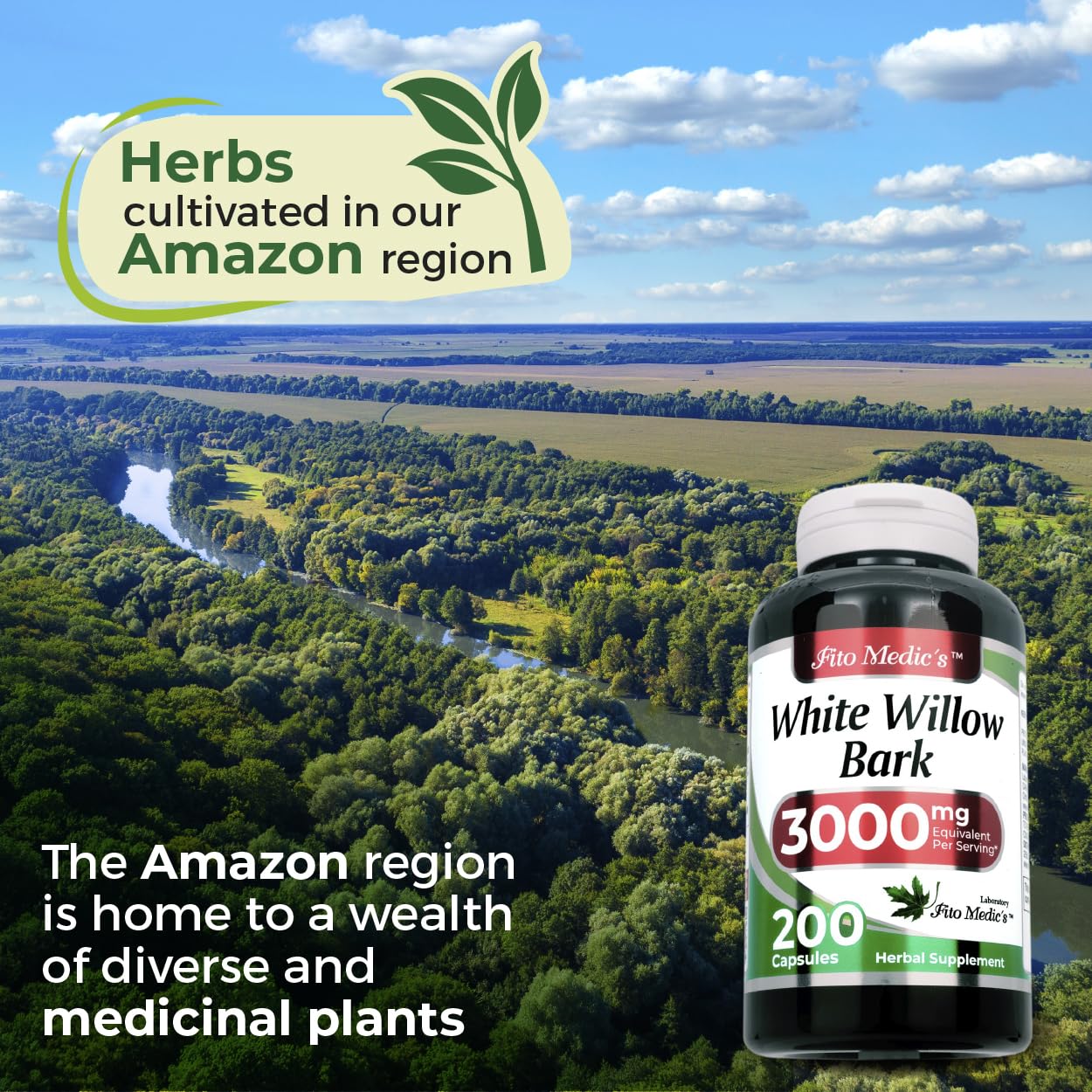 FITO MEDIC'S White Willow Bark Supplement Capsule 1 Count