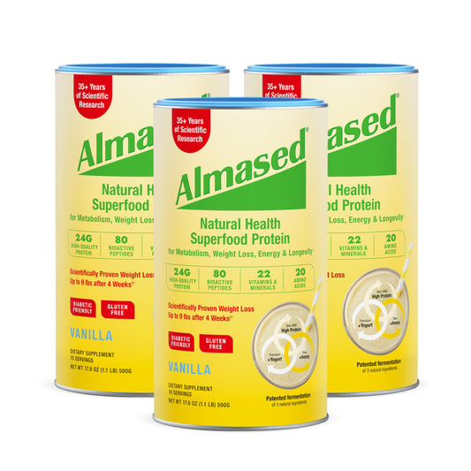 Almased Vanilla Meal Replacement Shake Powder, 52.8 oz (Pack of 3)