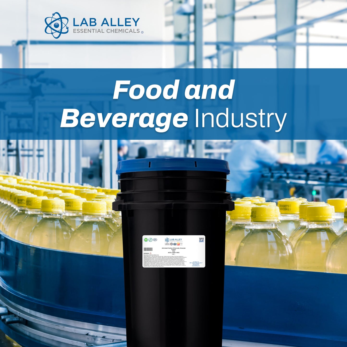 Lab Alley Activated Carbon (Charcoal) Granular Powder, 12 Kilograms