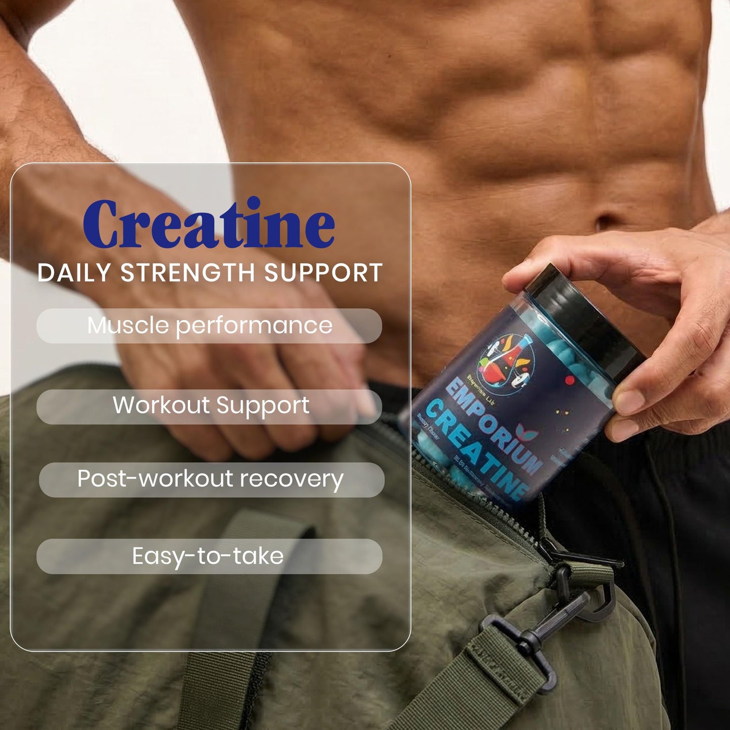 Emporium Lab ELOHIM Creatine Supplement 500mg Capsule 1 Count