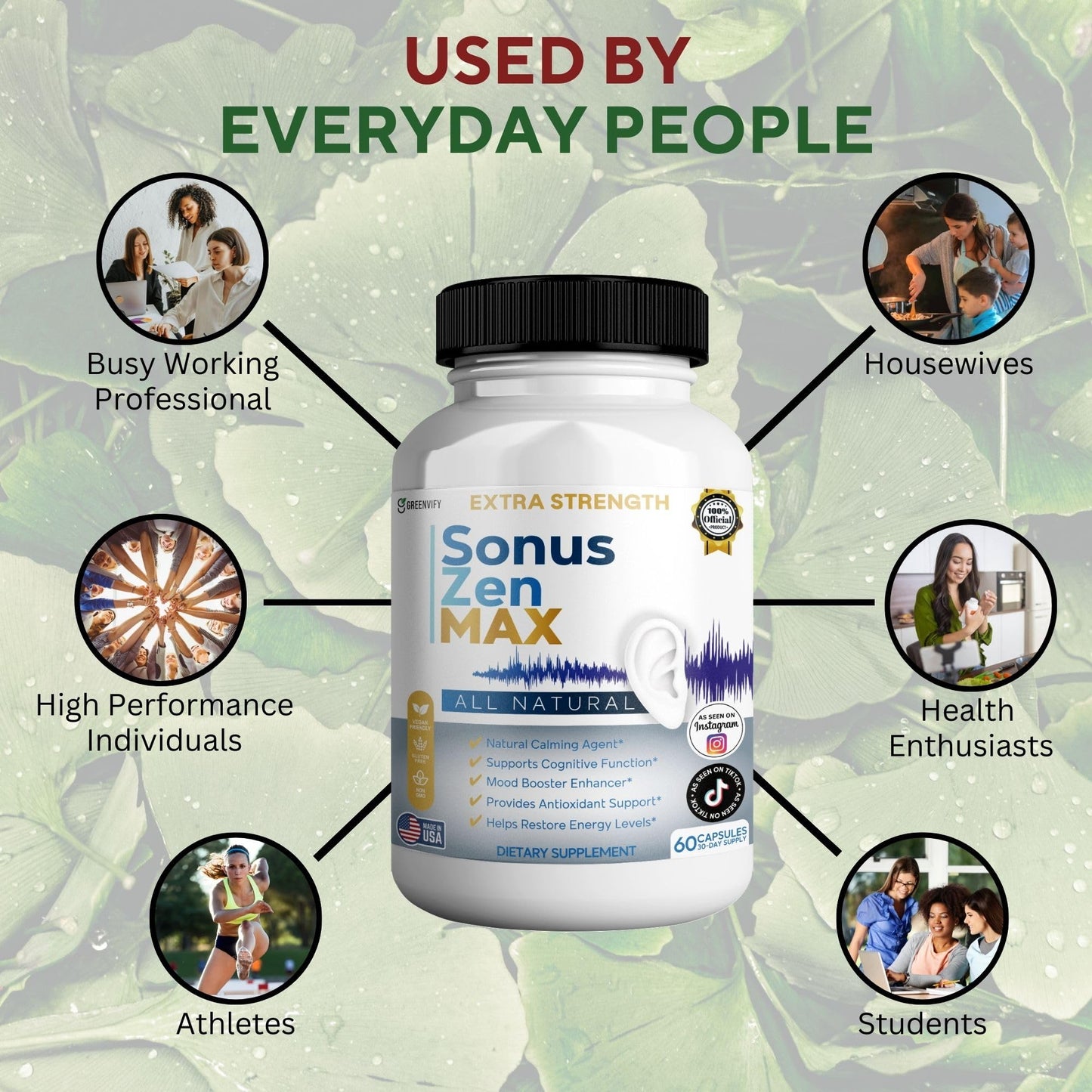 GREENVIFY Sonus Zen MAX Dietary Supplement 60 Capsules