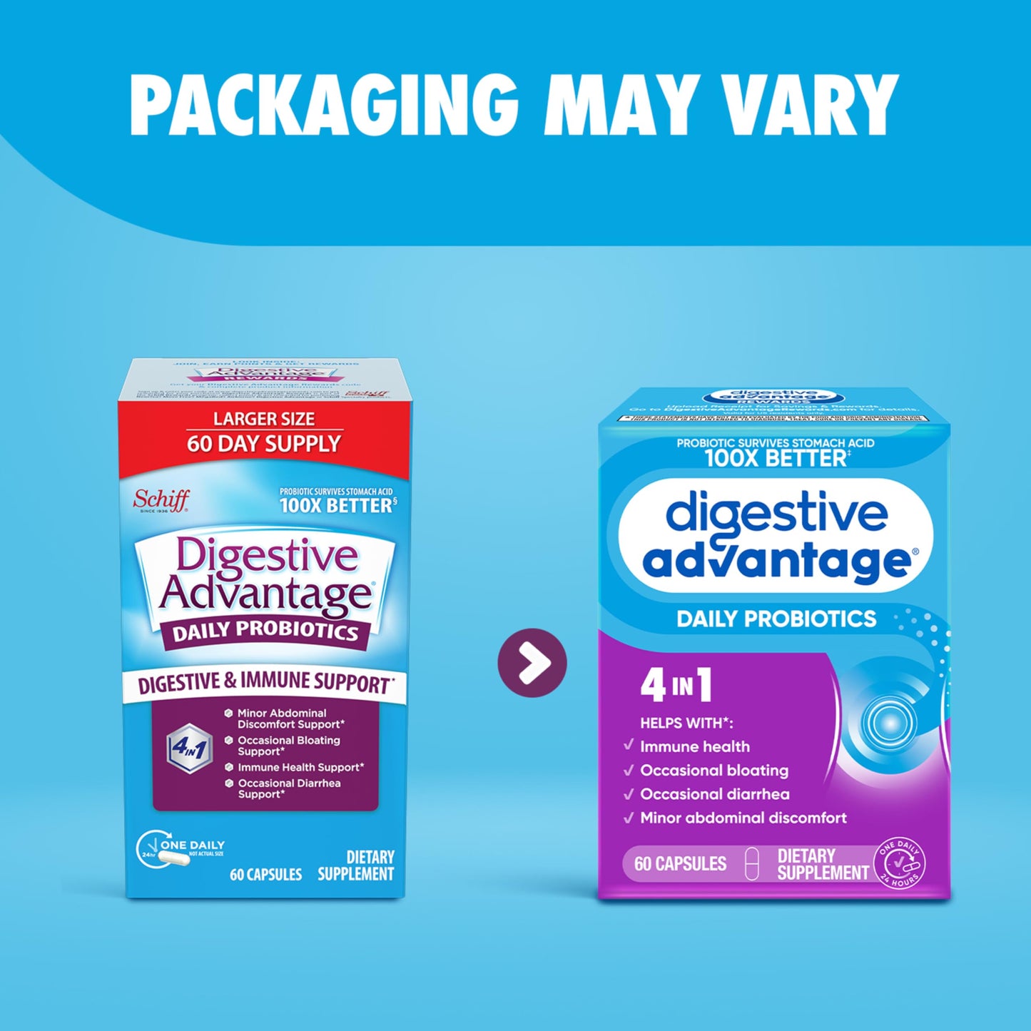 Digestive Advantage Probiotics for Digestive Health Capsule, 60 Count