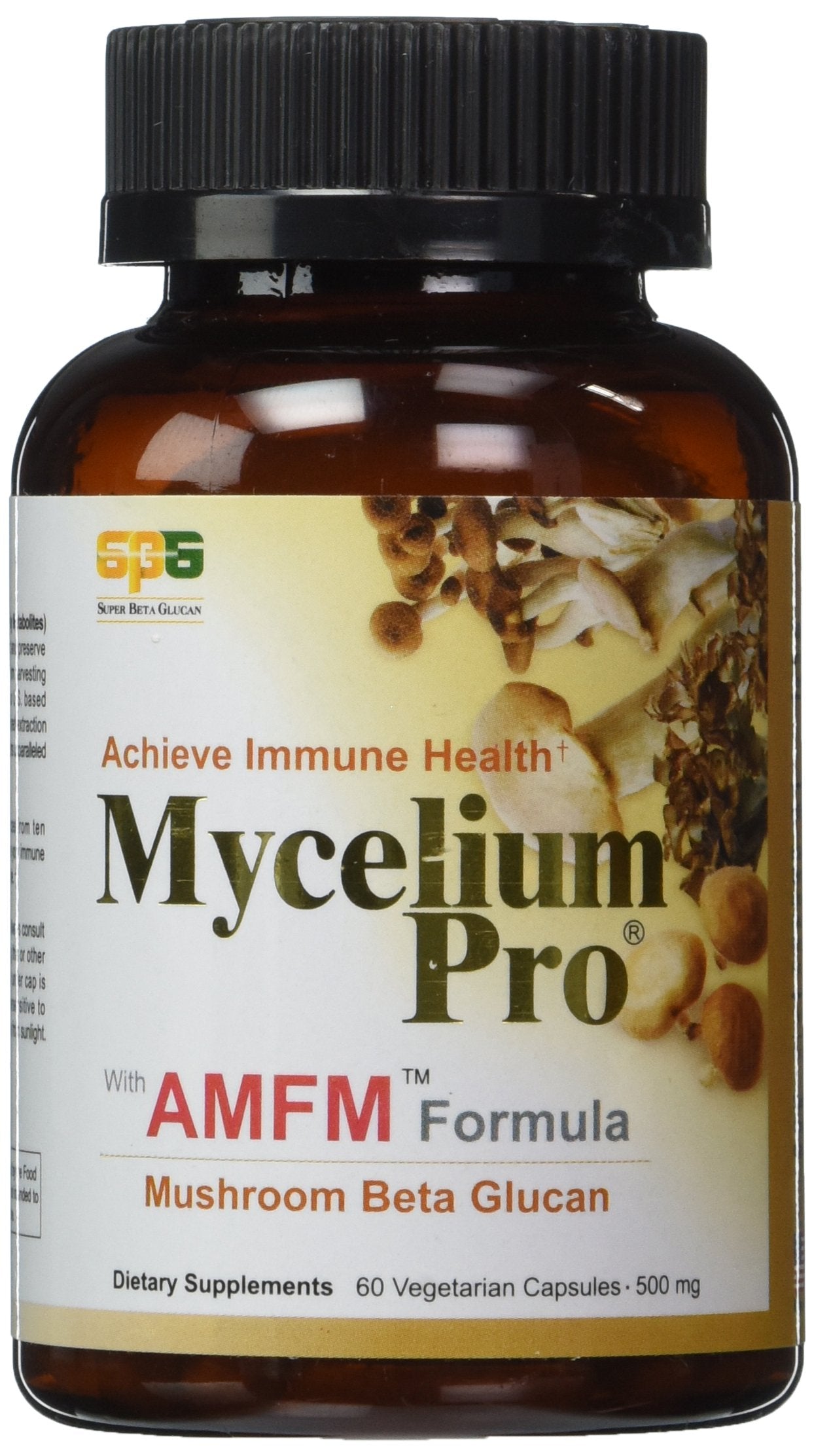 SUPER BETA GLUCAN Mycelium Pro Ultimate Immune AMFM (Multi-Species Mushroom Beta Glucan Extract) Capsules, 60 Count