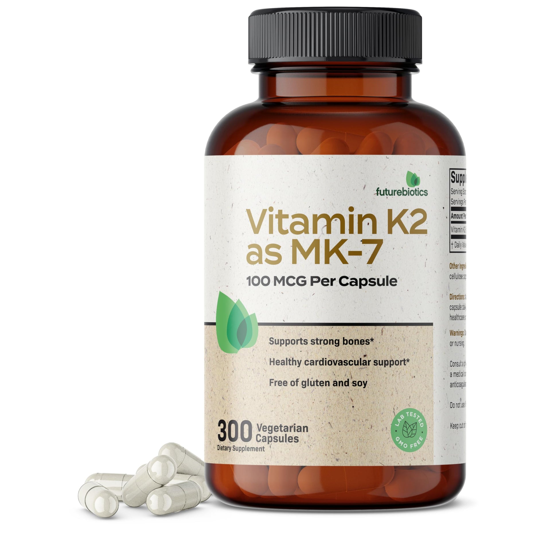 Futurebiotics Vitamin K2 as MK-7 100 mcg Capsule, 300 Vegetarian Capsules