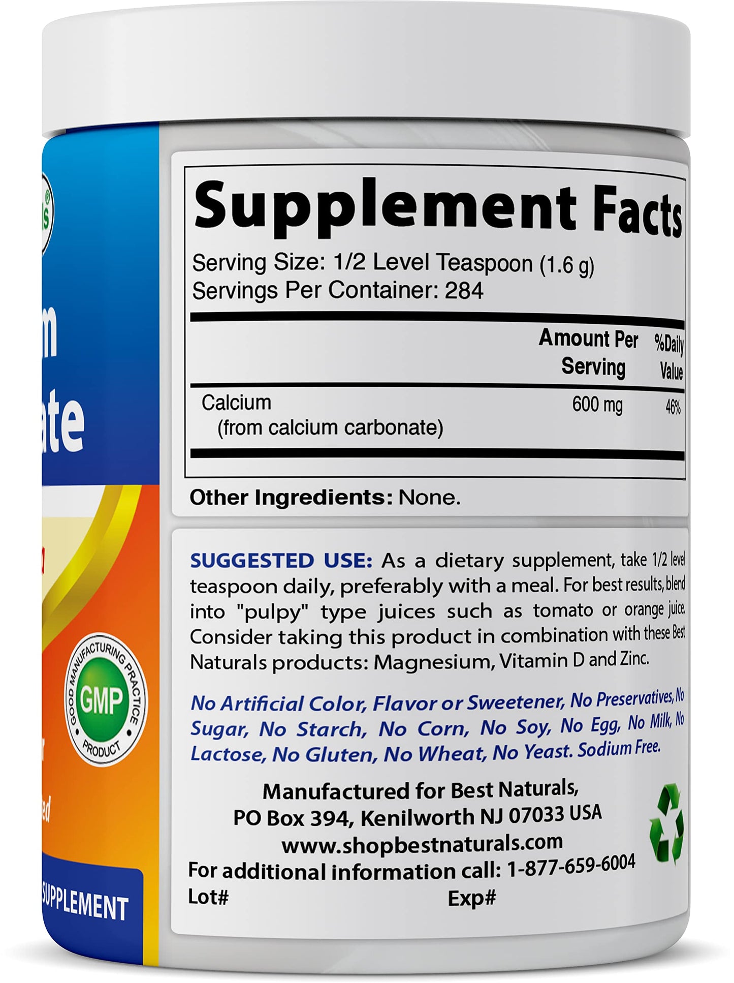 Best Naturals Calcium Carbonate Powder 32 oz
