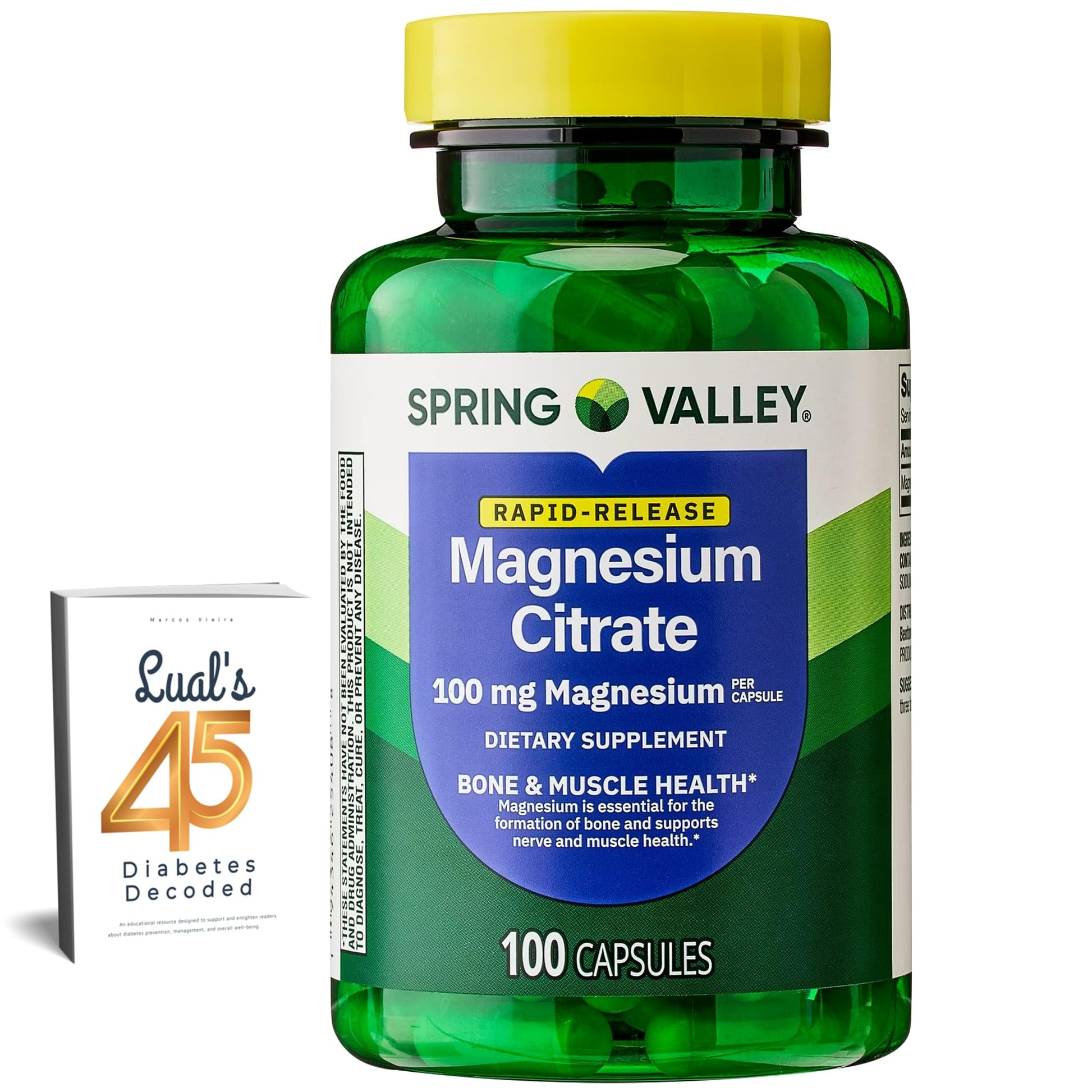LUAL Magnesium Citrate Capsules 1000mg, 100 Count