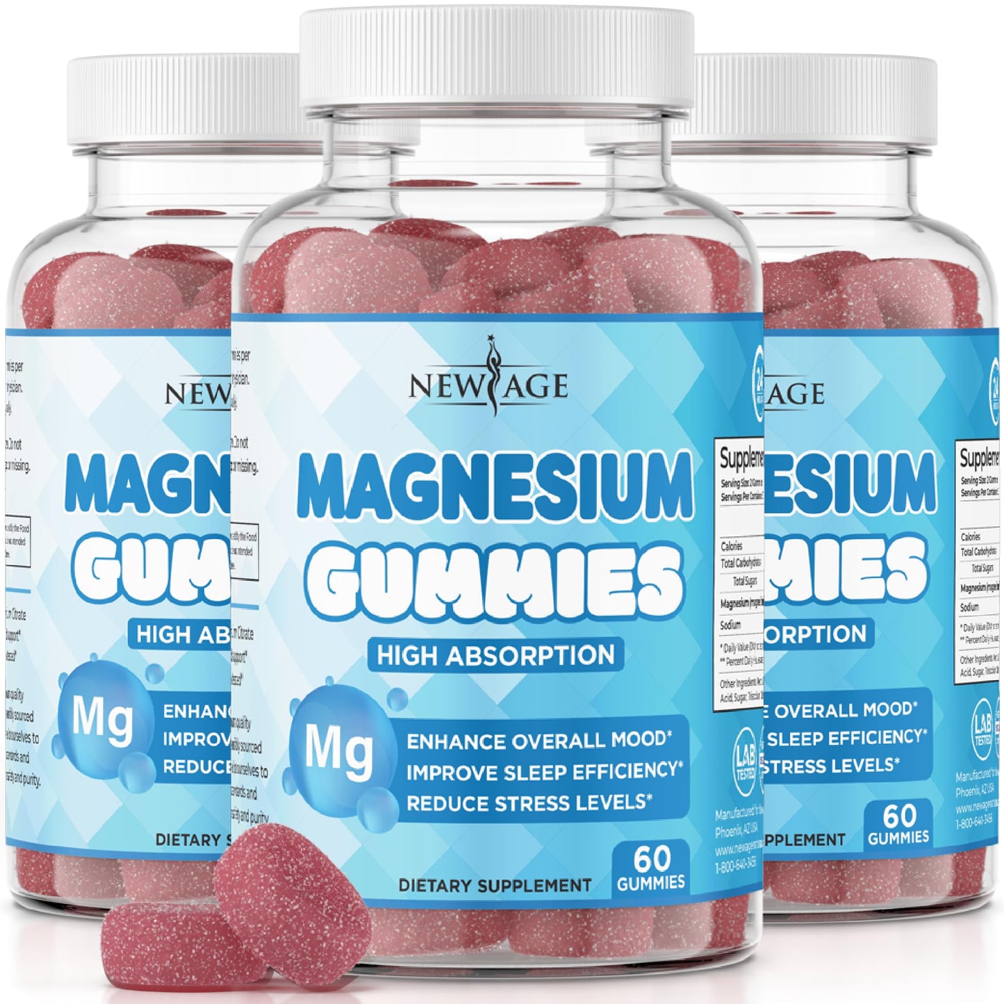 NEW AGE Magnesium Gummies Gummy 180 Count