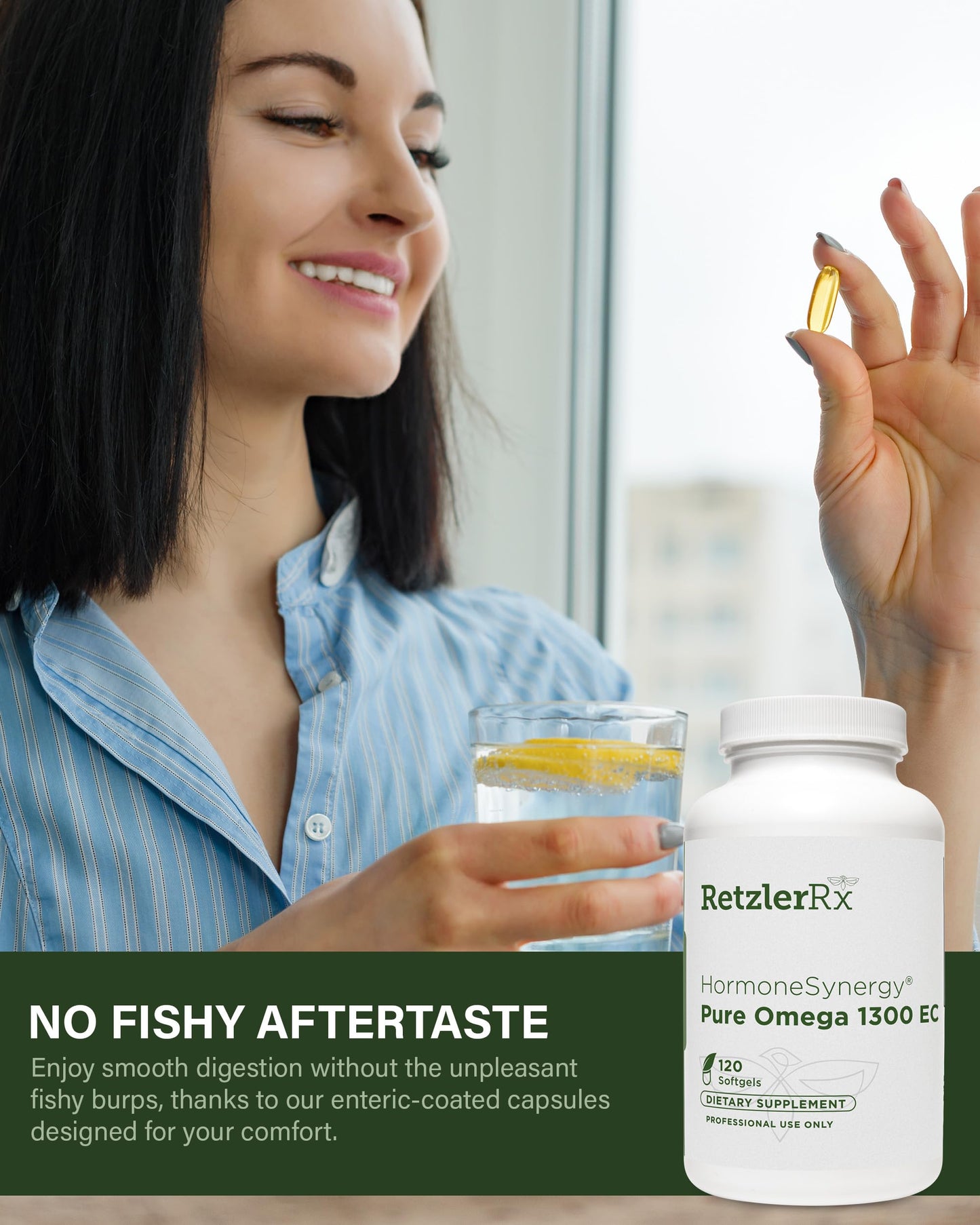 HormoneSynergy Omega 1300 EC Fish Oil Softgels, 120 Count