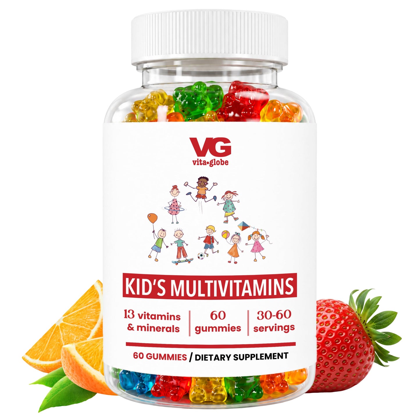 VITA GLOBE Kids Multivitamin Gummies 60 Count