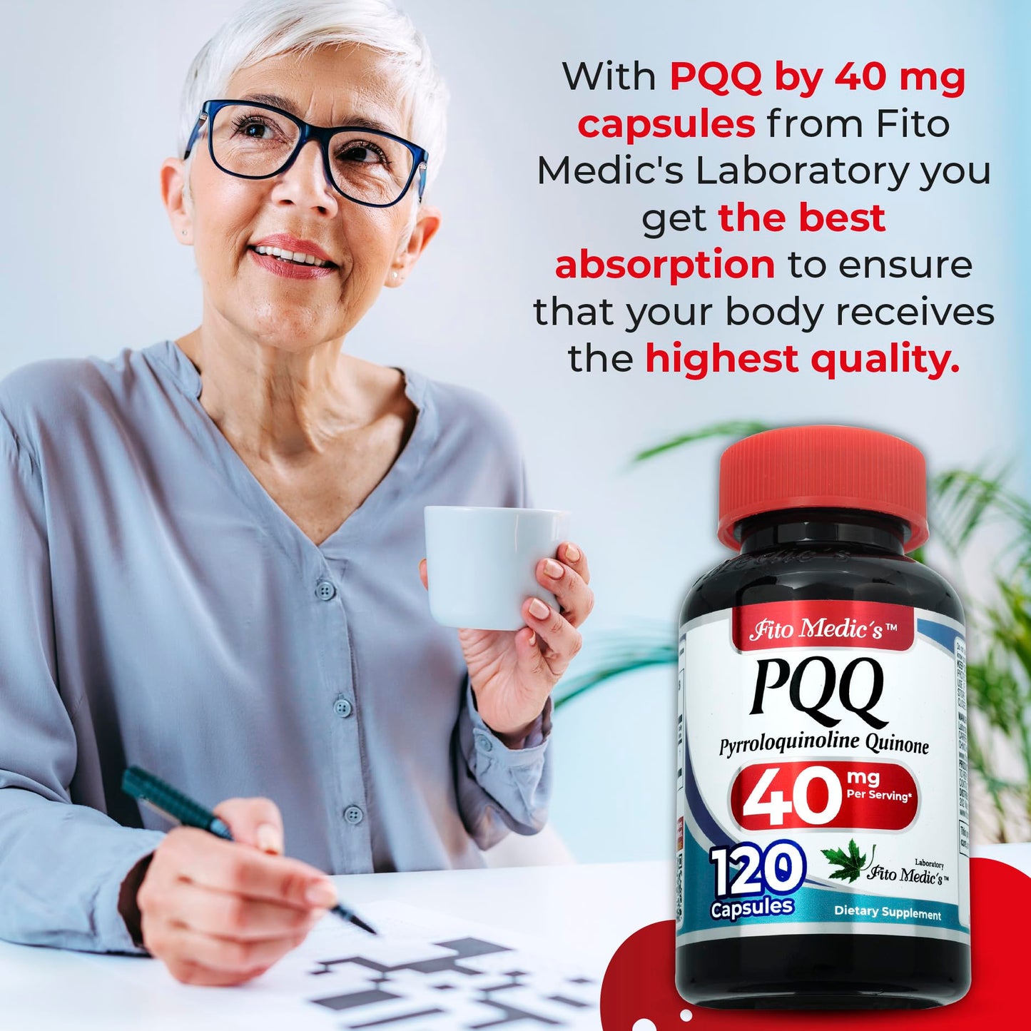 FITO MEDIC'S PQQ Supplement 40 mg Capsules, 120 Count