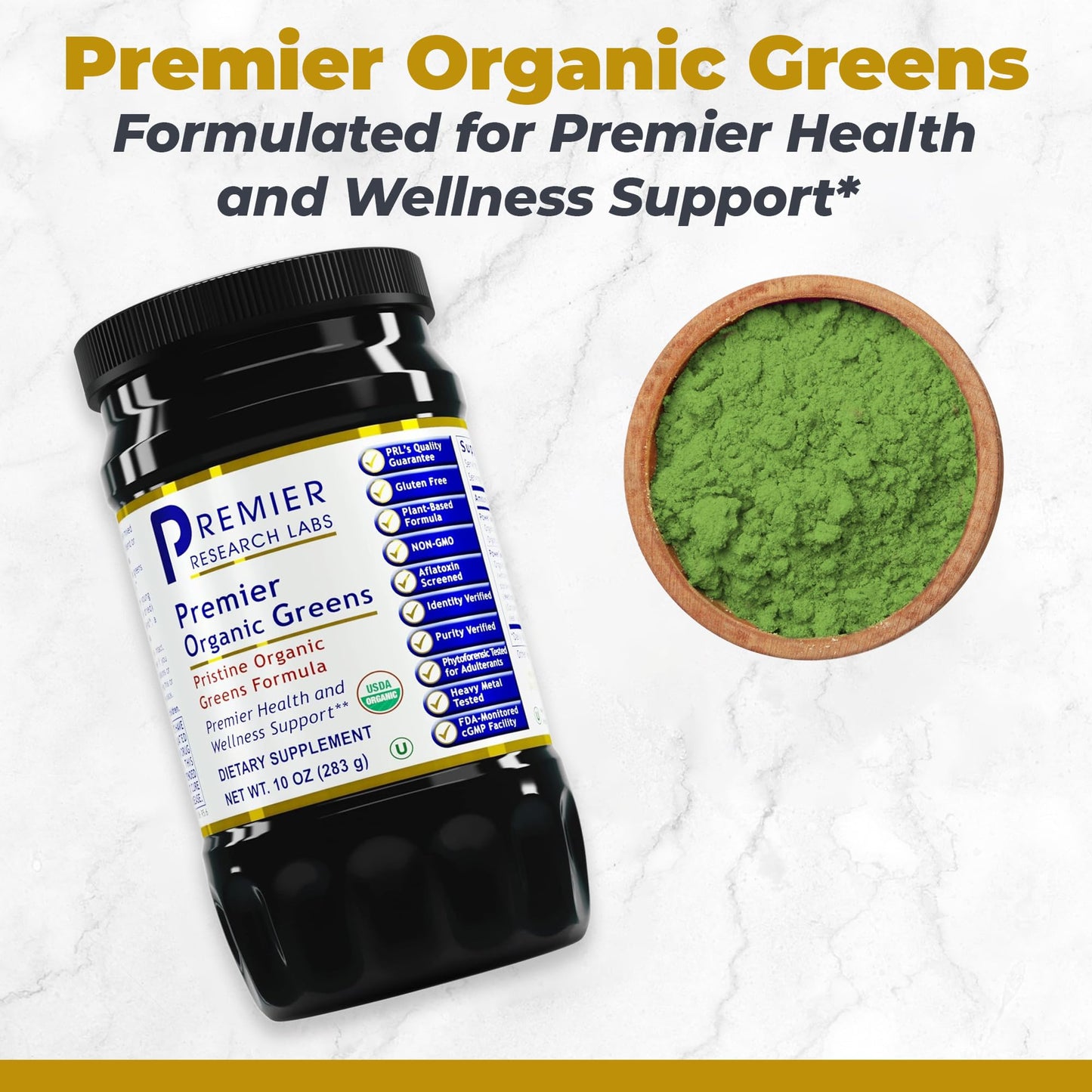 Premier Research Labs Premier Organic Greens Super Greens Powder, 10 oz
