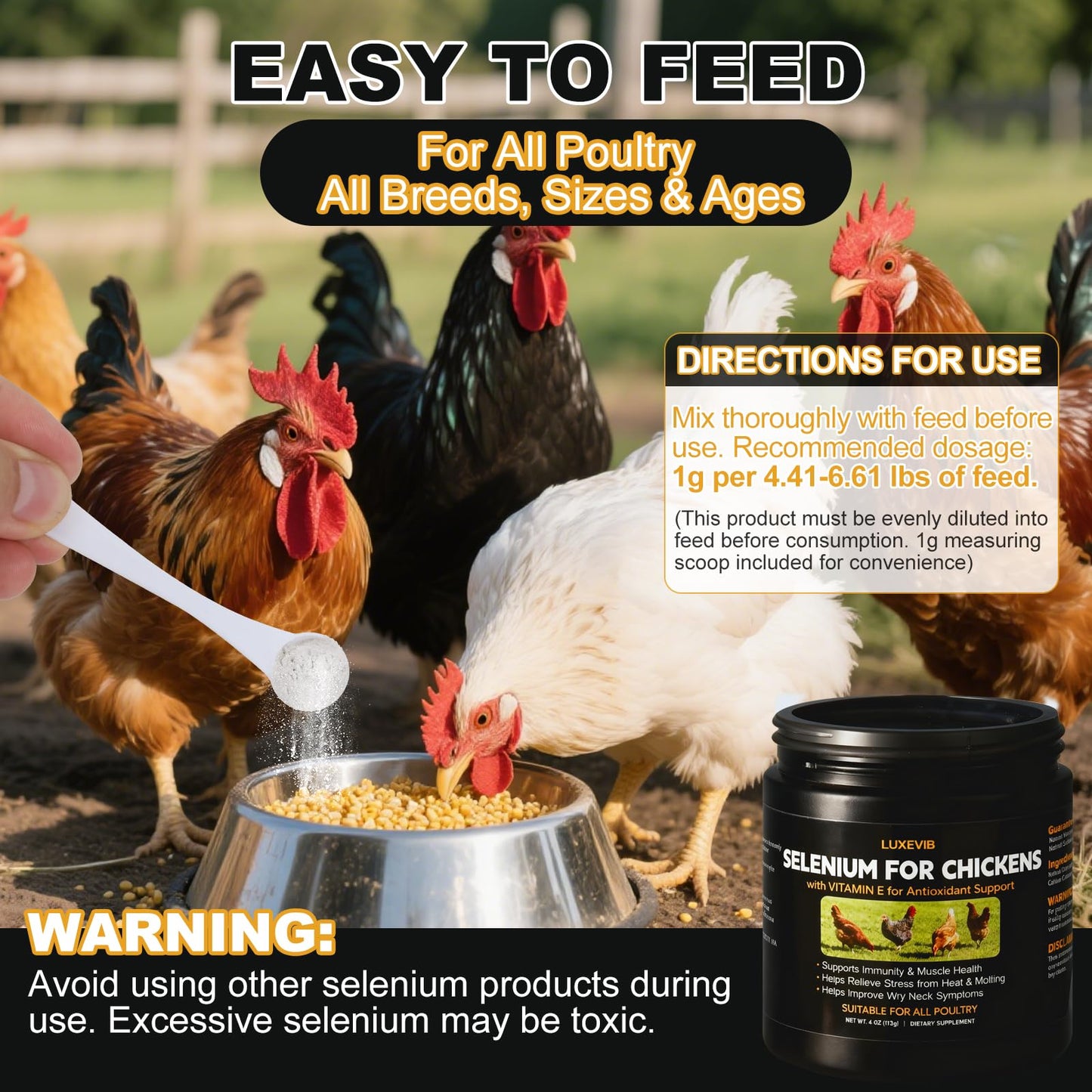 LuxeVib E+S Poultry Vitality Formula Powder 1