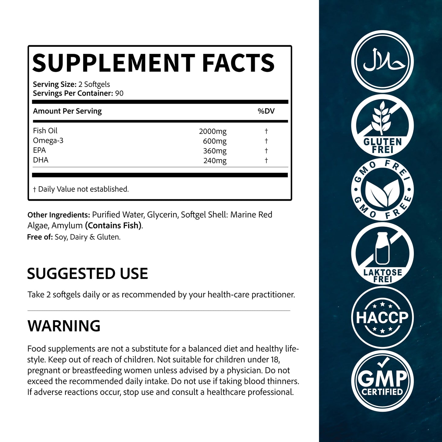 naturalkraft Omega 3 Fish Oil Softgels 180
