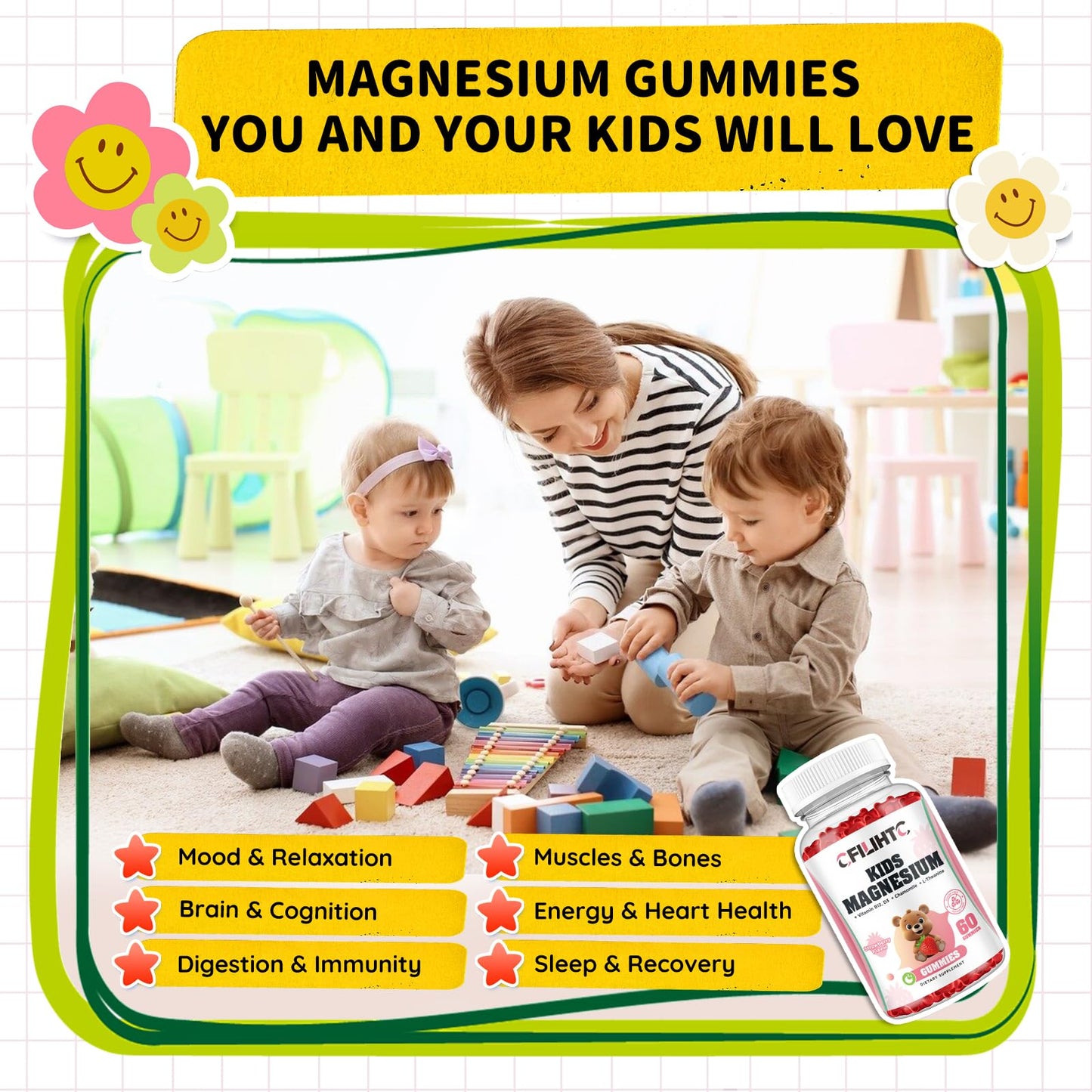 CFILIHTC Magnesium Glycinate Gummies, 120 Count