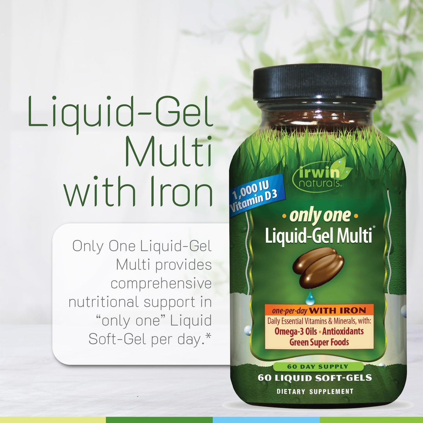 Irwin Naturals Only One Daily Multivitamin with Iron Softgels 120