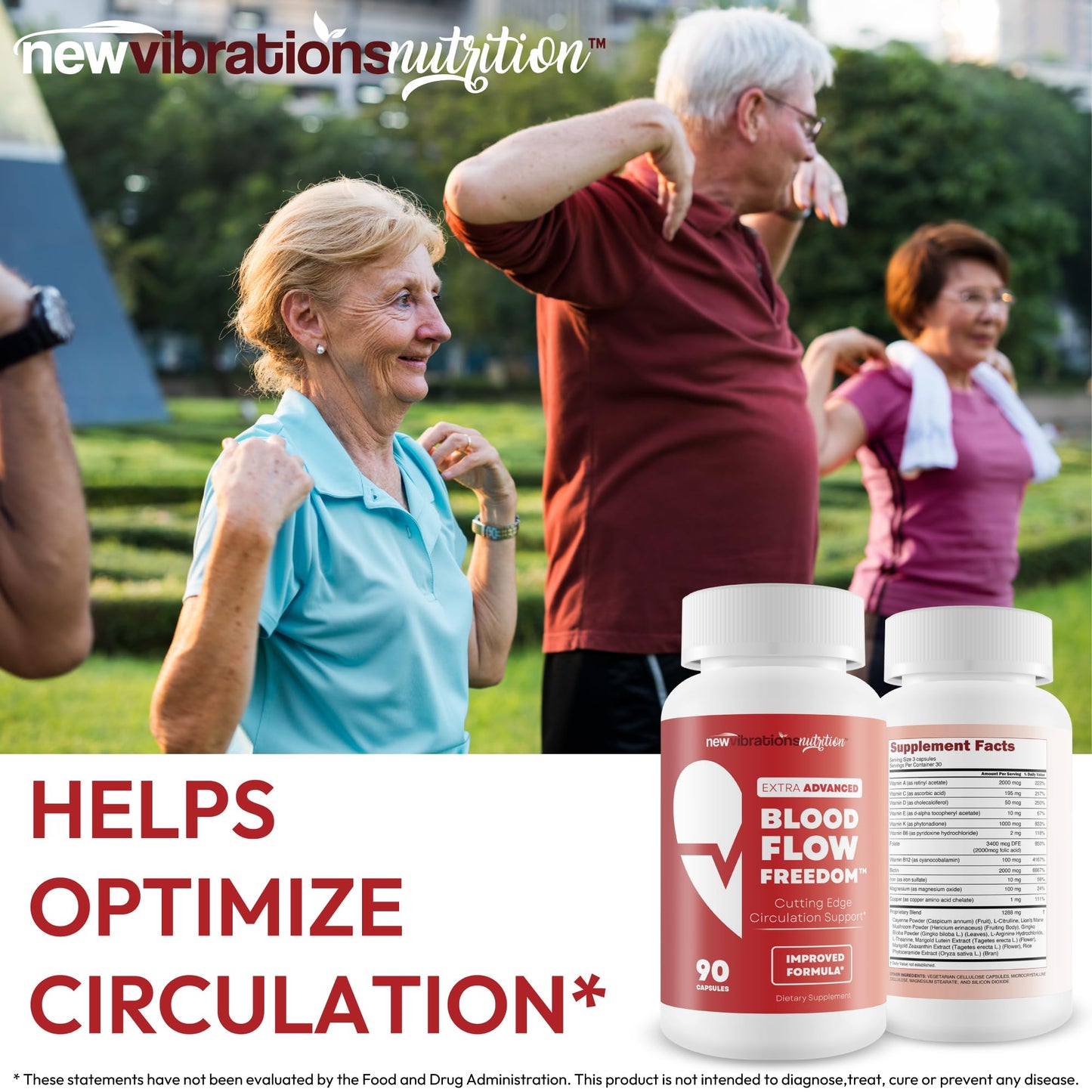 New Vibrations Nutrition Blood Flow Freedom Capsule 90 Count