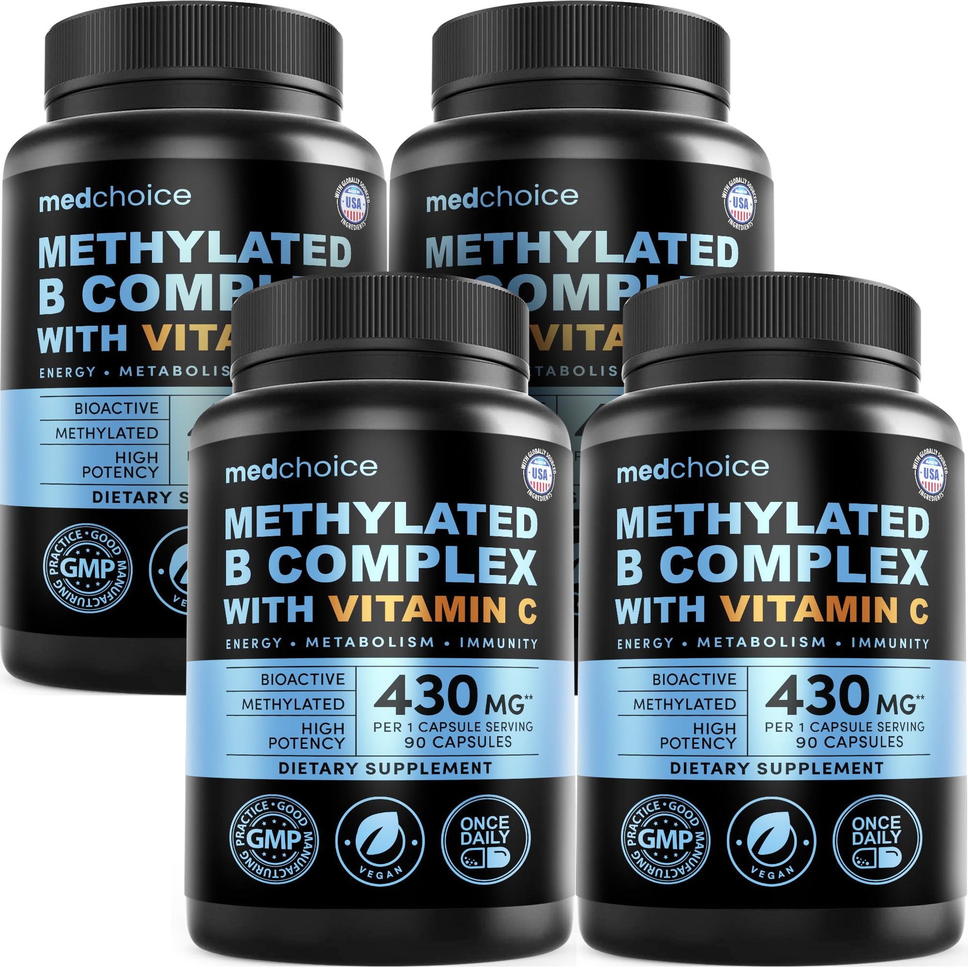 MEDCHOICE 9-in-1 Vitamin B Complex Capsules, 360 Count
