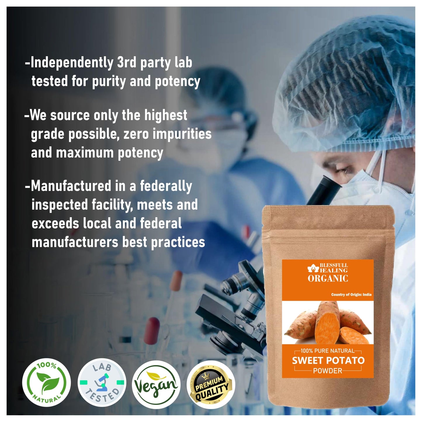 Blessfull Healing Organic Sweet Potato Powder, 200 Gram