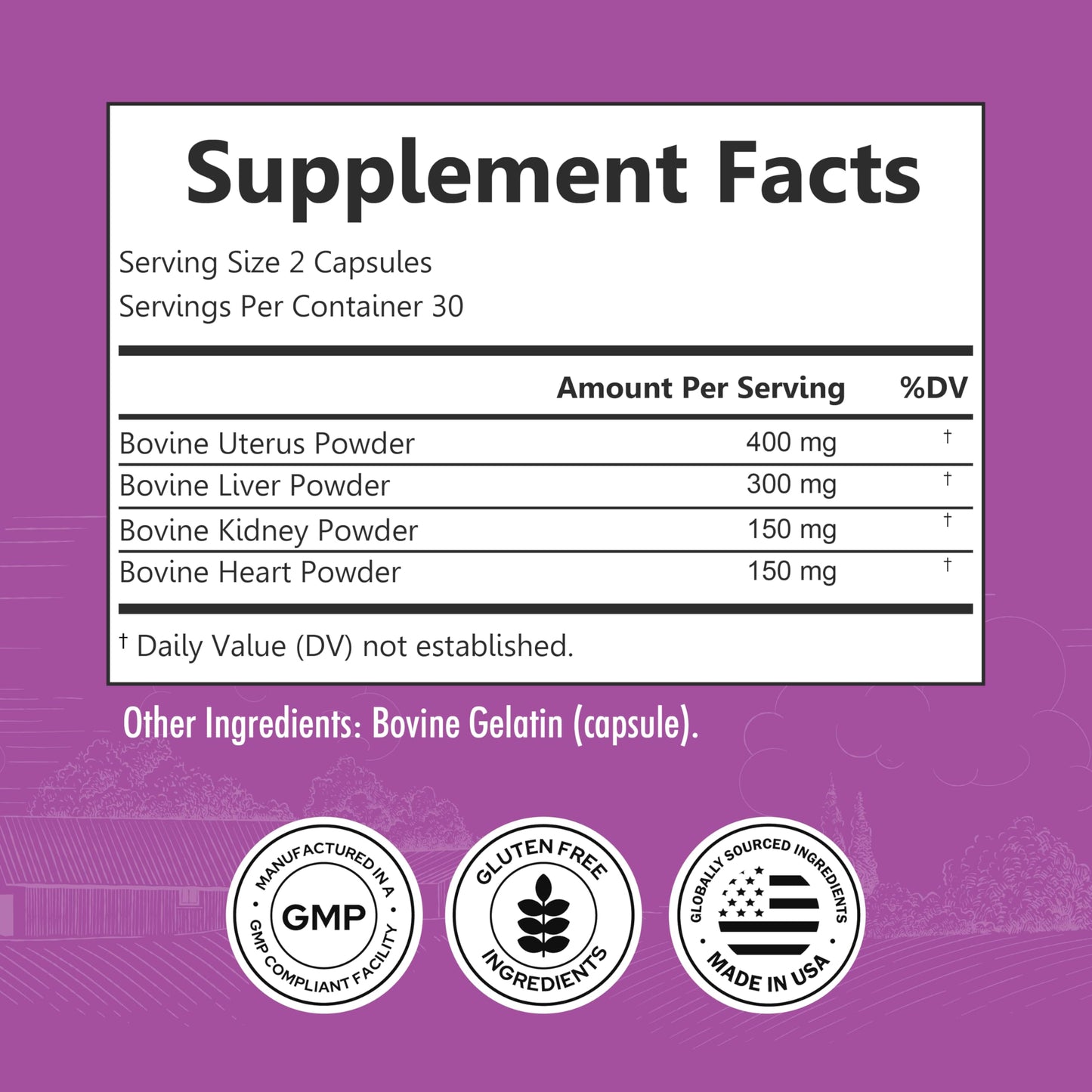 BioSchwartz Primal Beef Organ Supplement for Women, 60 Capsules