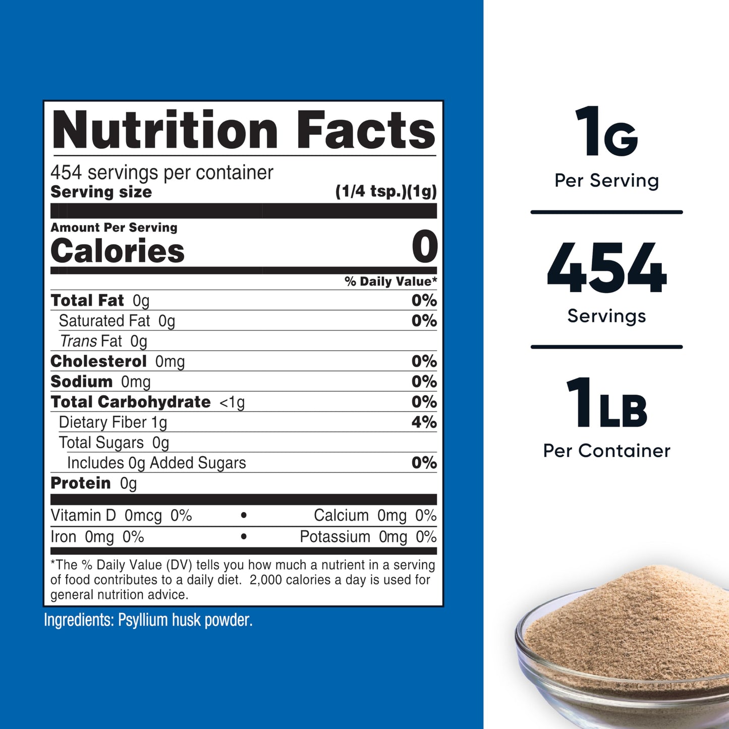 Nutricost Psyllium Husk Ground Powder, 16 oz