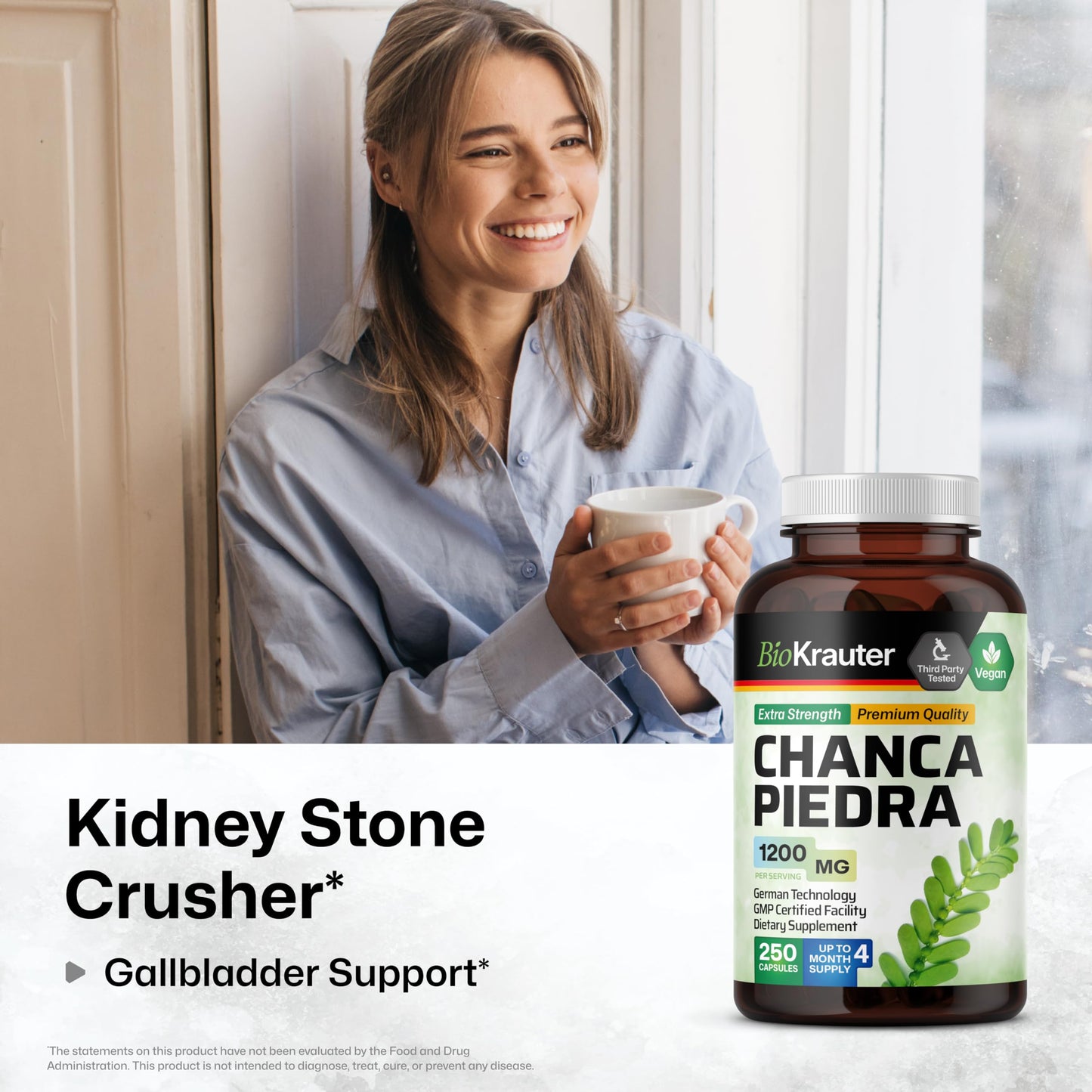 BIO KRAUTER Chanca Piedra for Kidney Support Capsules 250