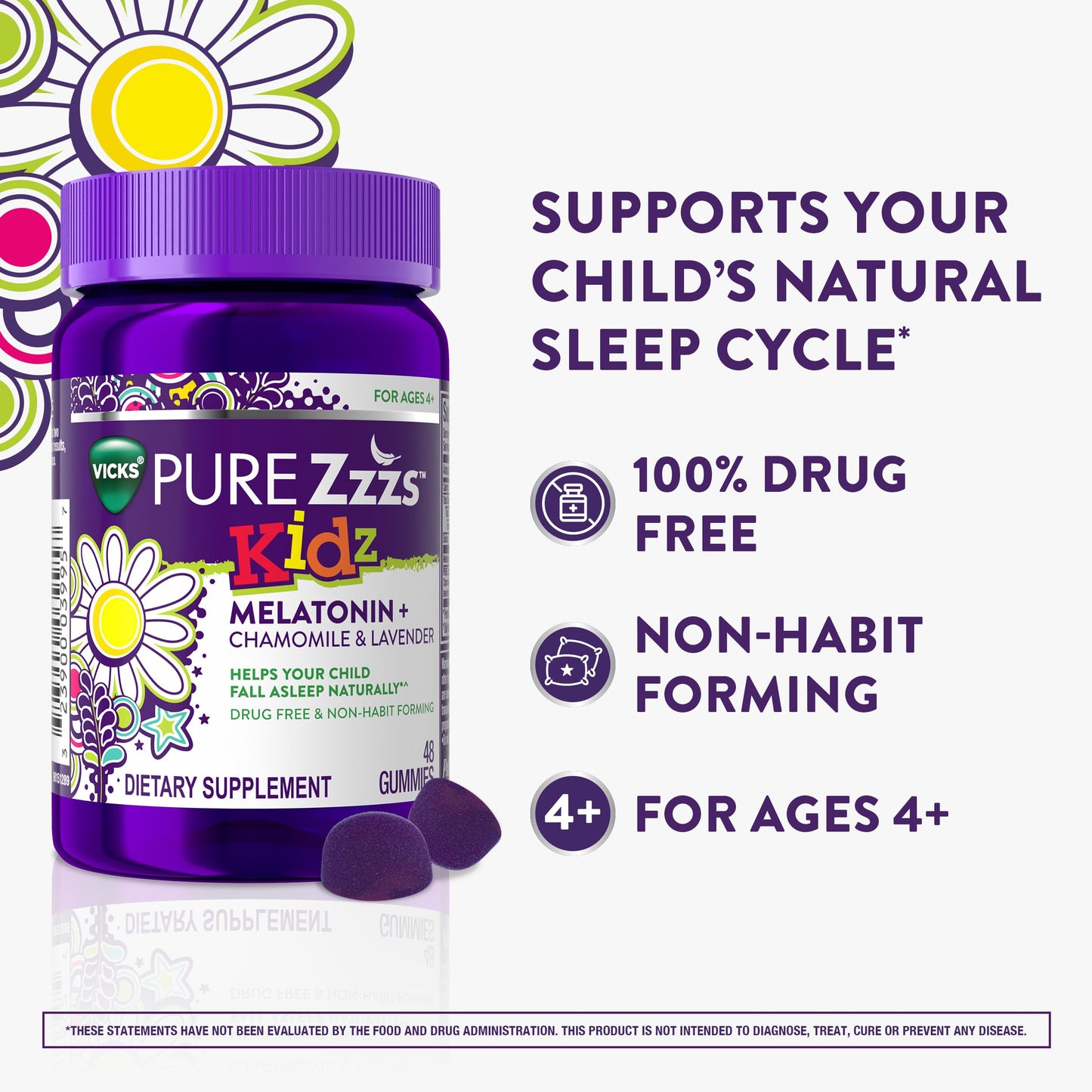 ZzzQuil Kidz Melatonin Sleep Aid Gummies, 48 Count