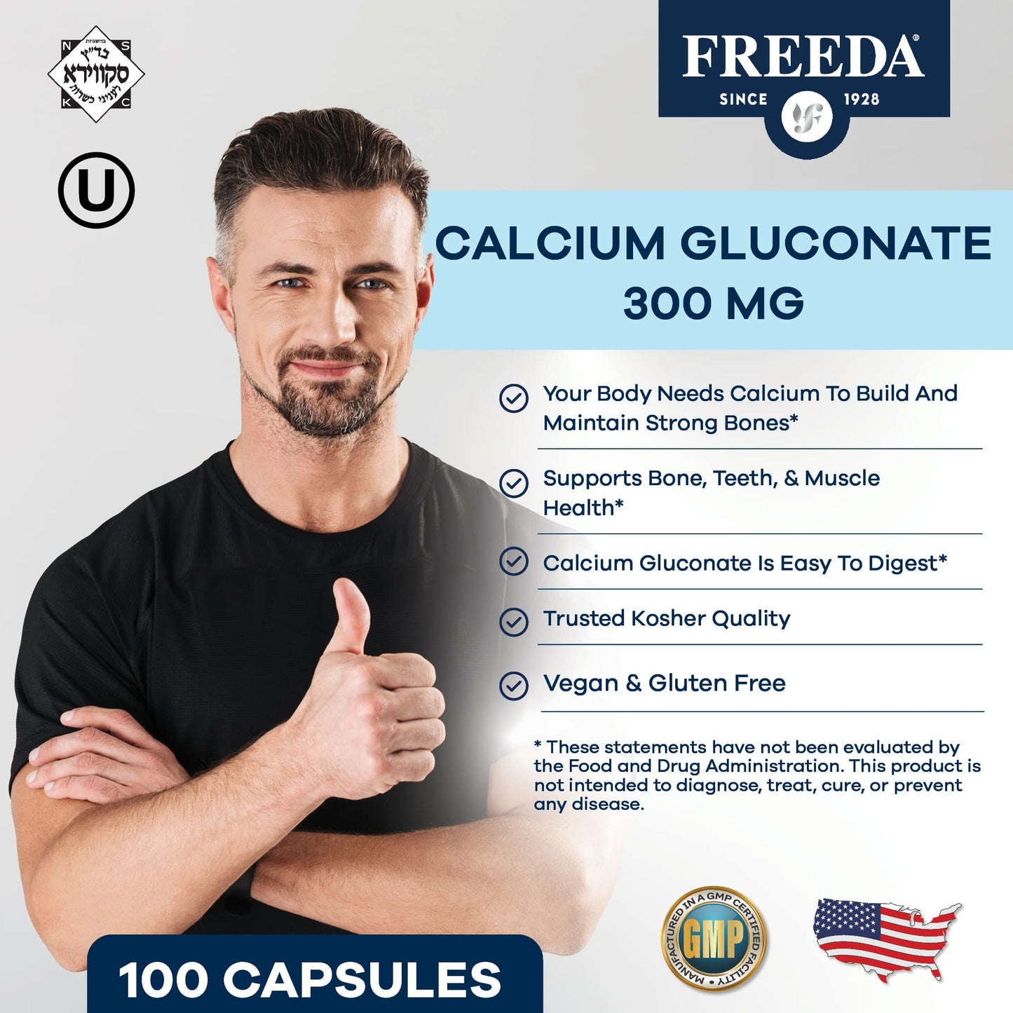 Freeda Calcium Gluconate 100 Capsules