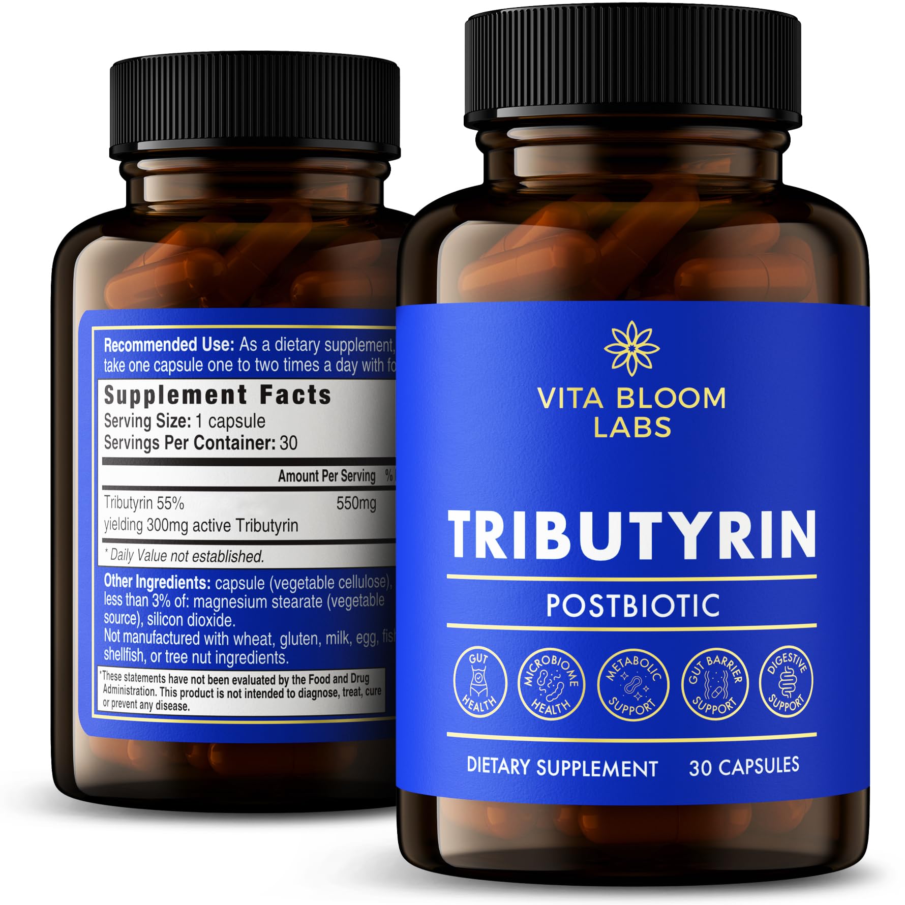 Vita Bloom Labs Tributyrin Supplement 30 Capsules
