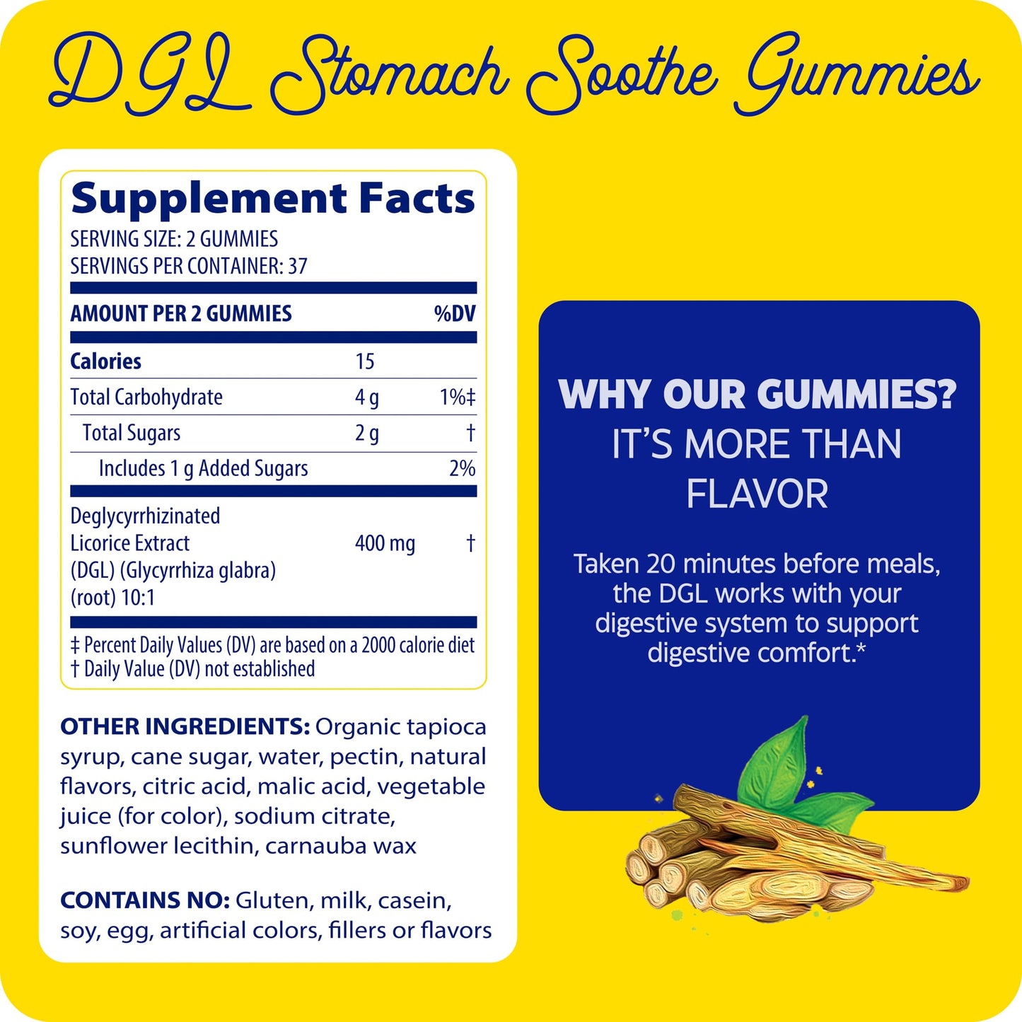 Enzymedica DGL Deglycyrrhizinated Licorice Gummies, 74 Count