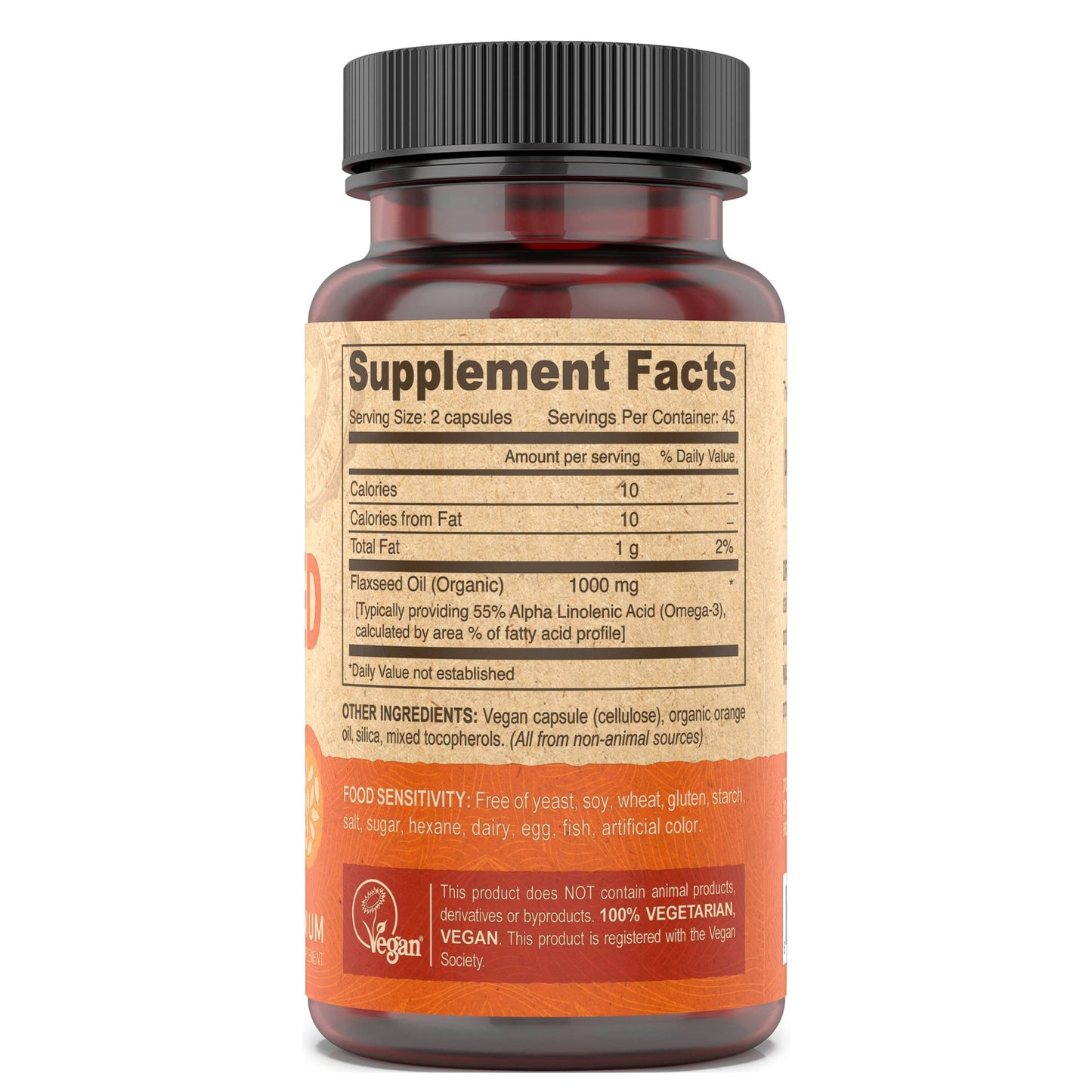 DEVA Vegan Omega-3 Flaxseed Oil Supplement Capsules 90 Count