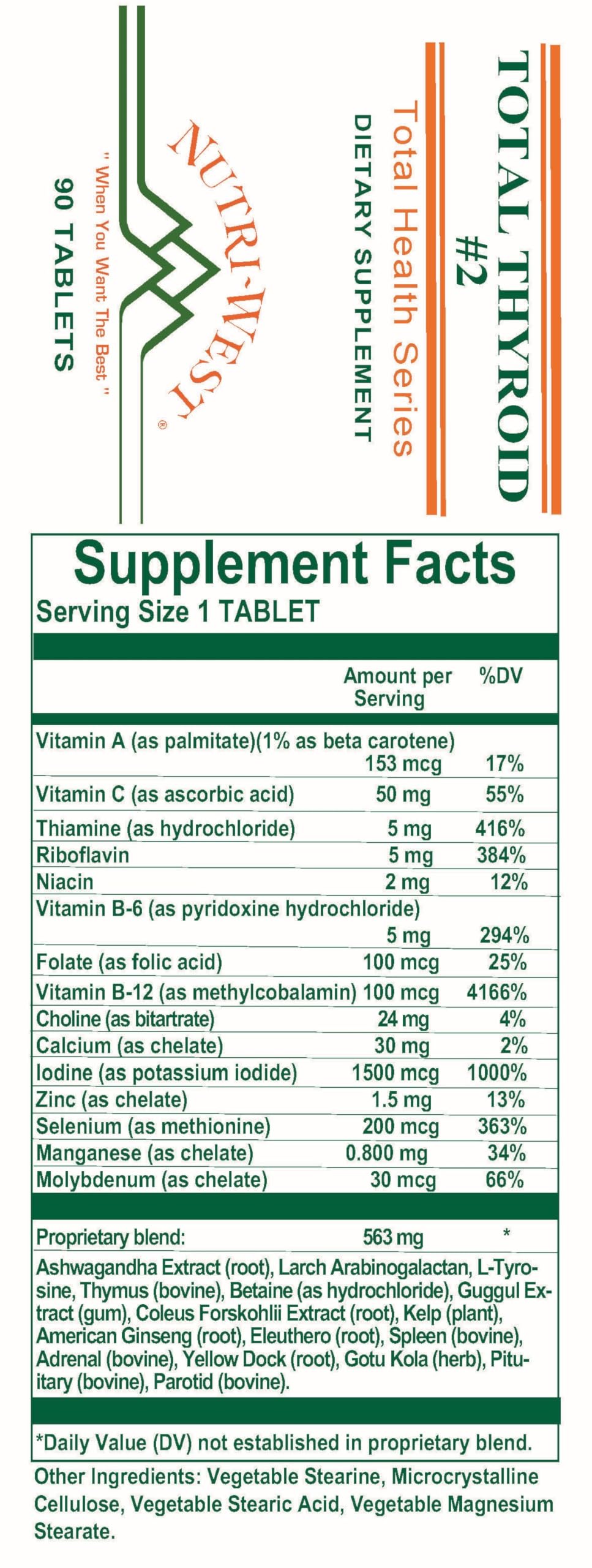 Nutri-West Total Thyroid #2 90 Tablets