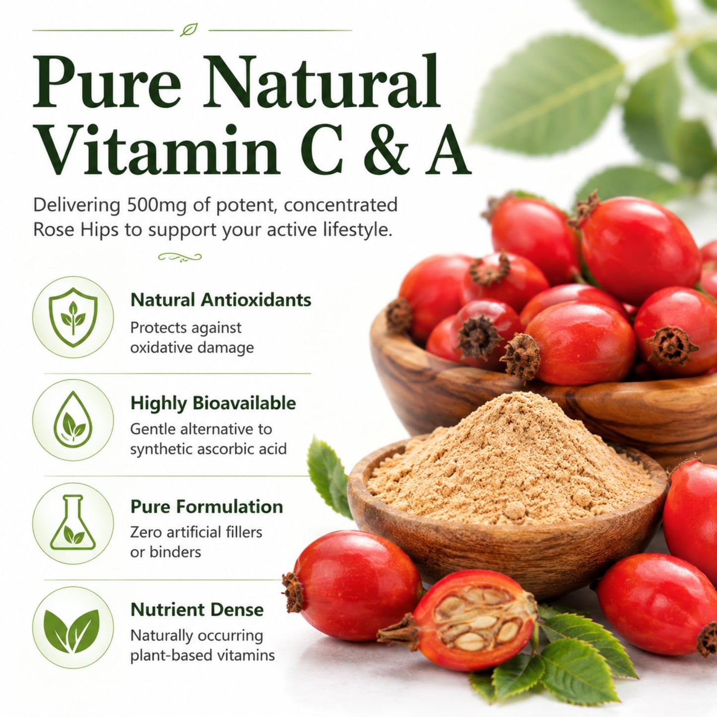 Dr Clark Store Rose Hips Supplement Capsules 100