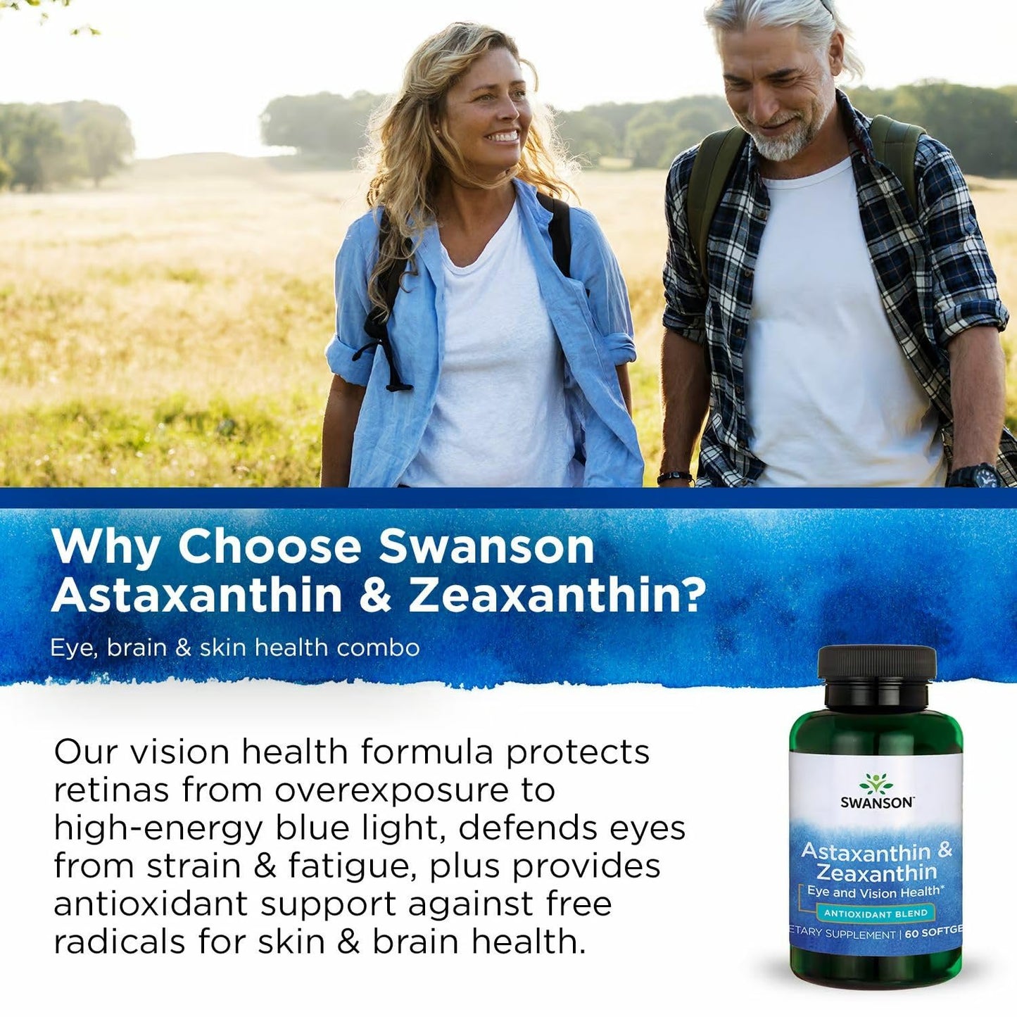 Swanson Astaxanthin & Zeaxanthin Eye Health Supplement for Screen-Heavy Professionals Softgels, 240