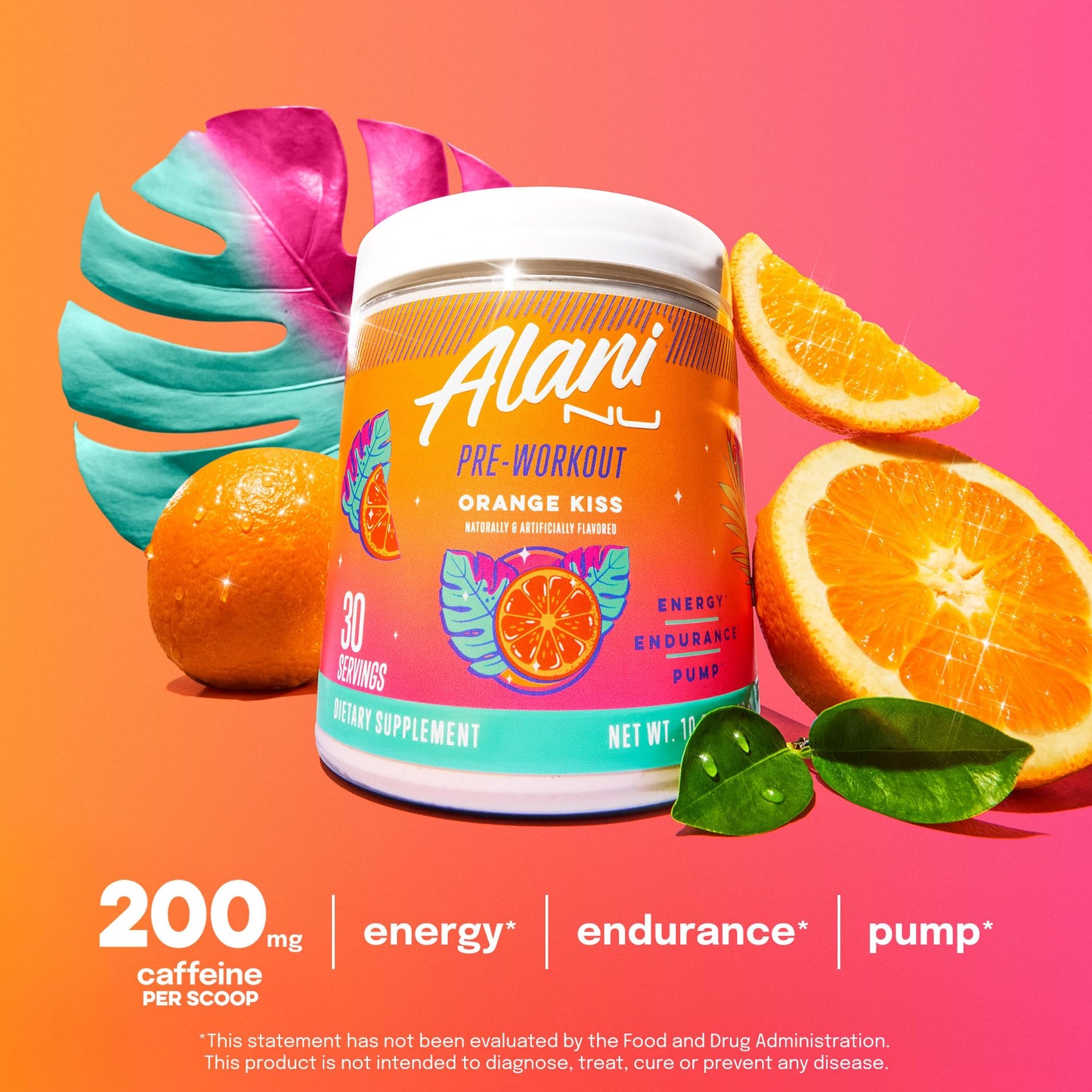 Alani Nu Pre Workout Powder Orange KISS, 10.2 oz