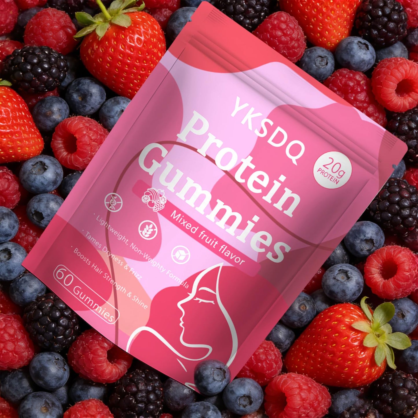 YKSDQ Protein Gummies for Women & Men, 60 Gummies