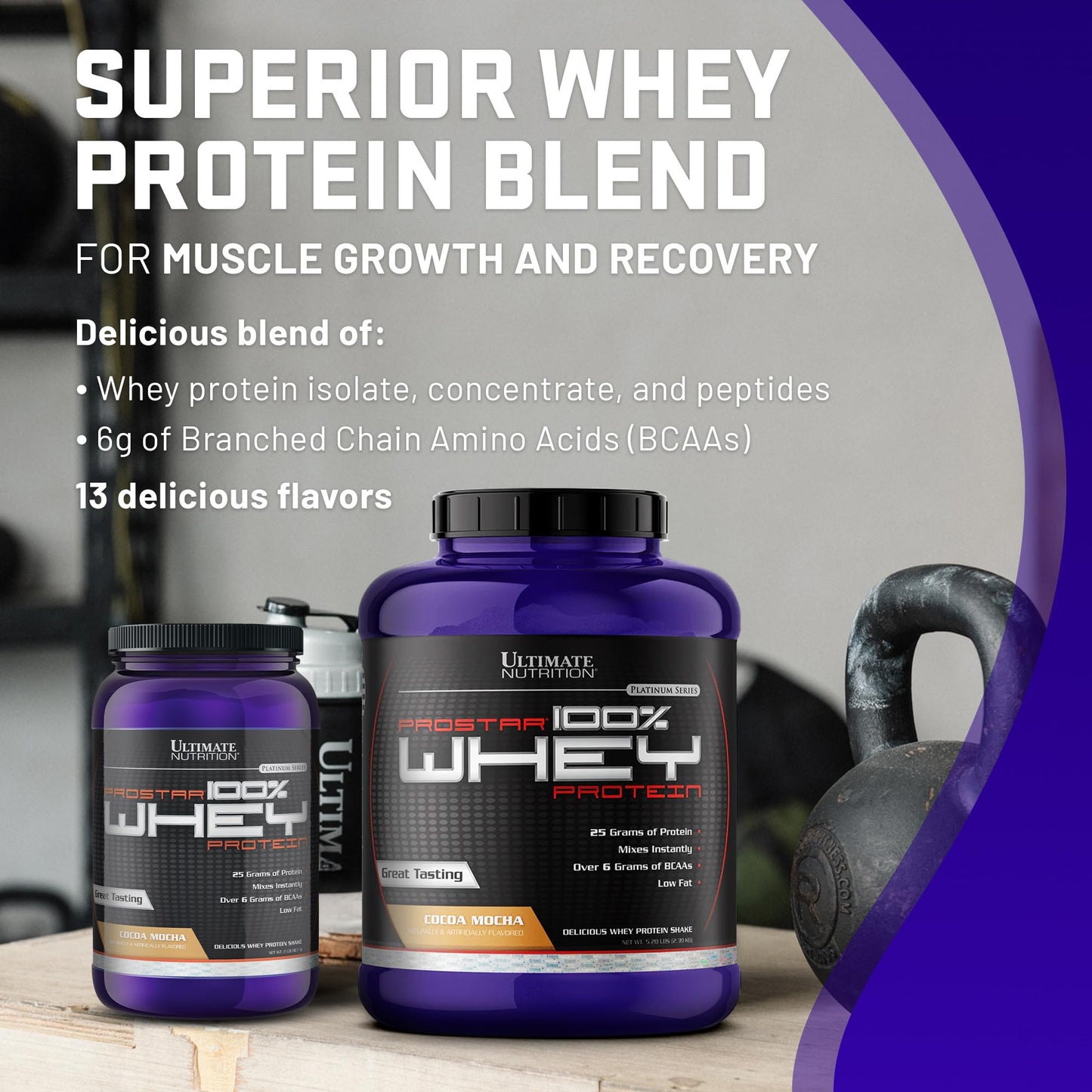 Ultimate Nutrition Prostar Whey Protein Isolate Powder Cocoa Mocha, 32 Servings