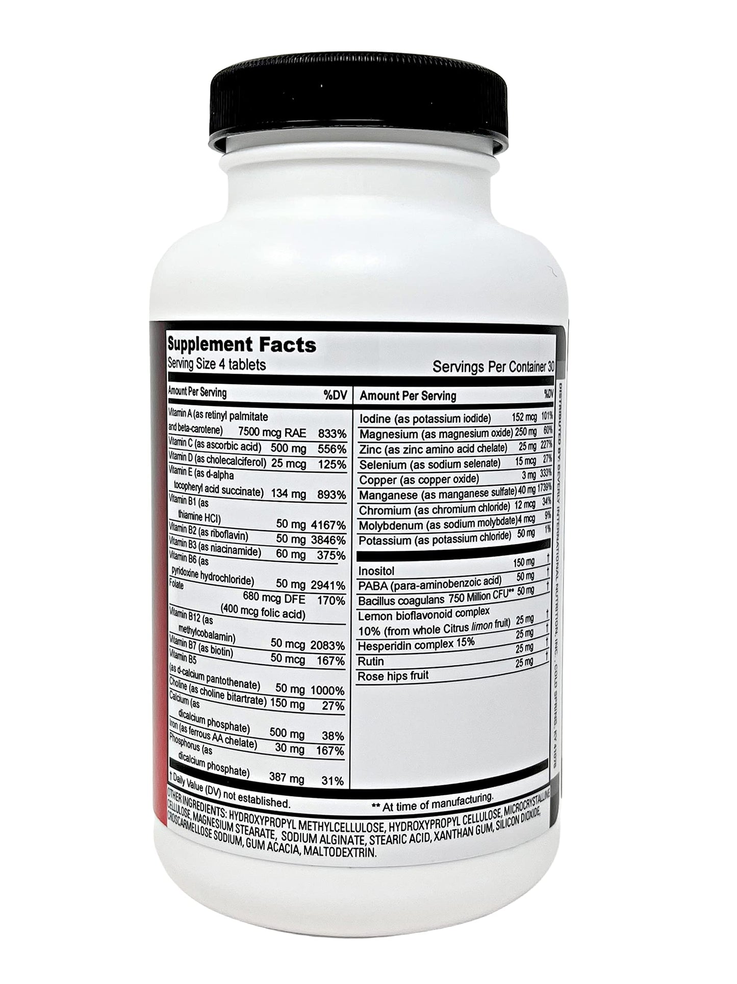 Beverly International Fit Tabs Daily Multi-Vitamin/Mineral with Iron Peptonate, 120 Tablets