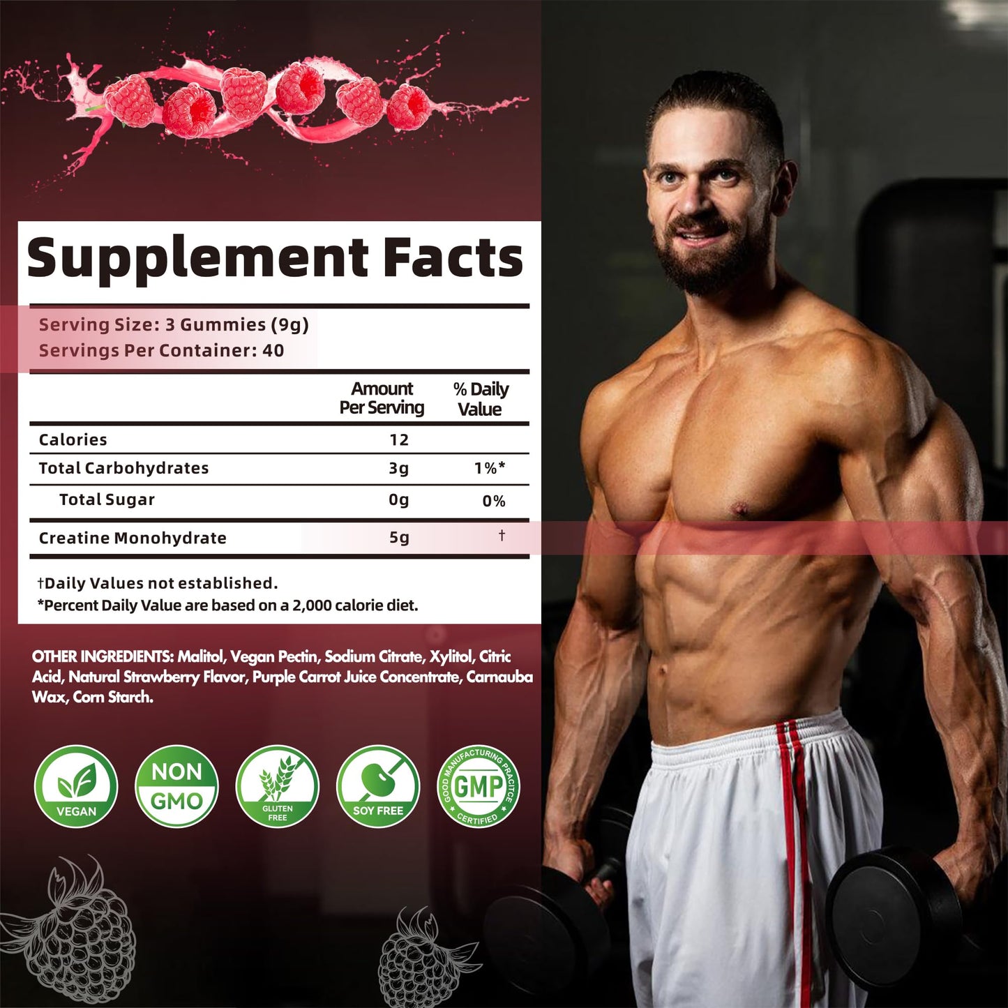 Nutravita Creatine Monohydrate Gummies, 120 Count