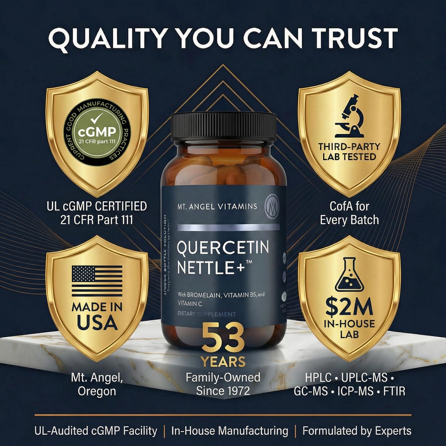 Mt. Angel Vitamins Quercetin with Bromelain & Stinging Nettle Leaf Extract Tablets, 60 Tablets