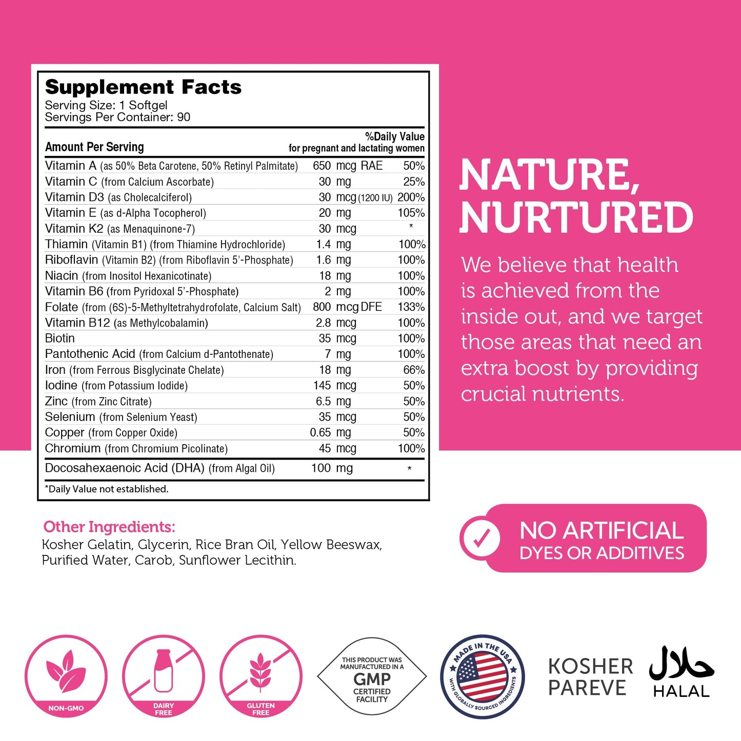 Zahler Mighty Mini Prenatal Vitamin Softgel, 90 Count