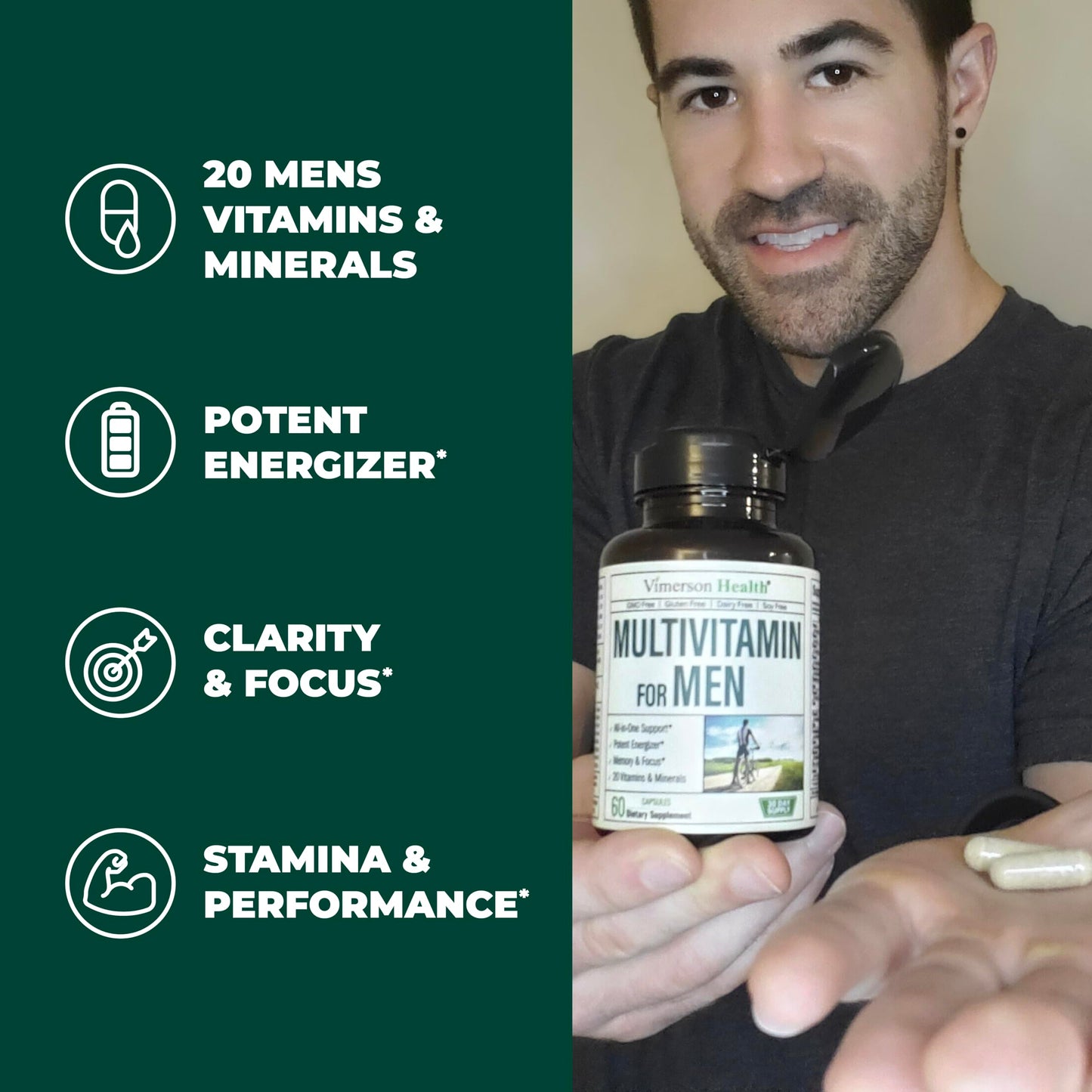 Vimerson Health Quercetin with Bromelain & Turmeric Curcumin & Complete Multivitamin for Men, 120 Capsules