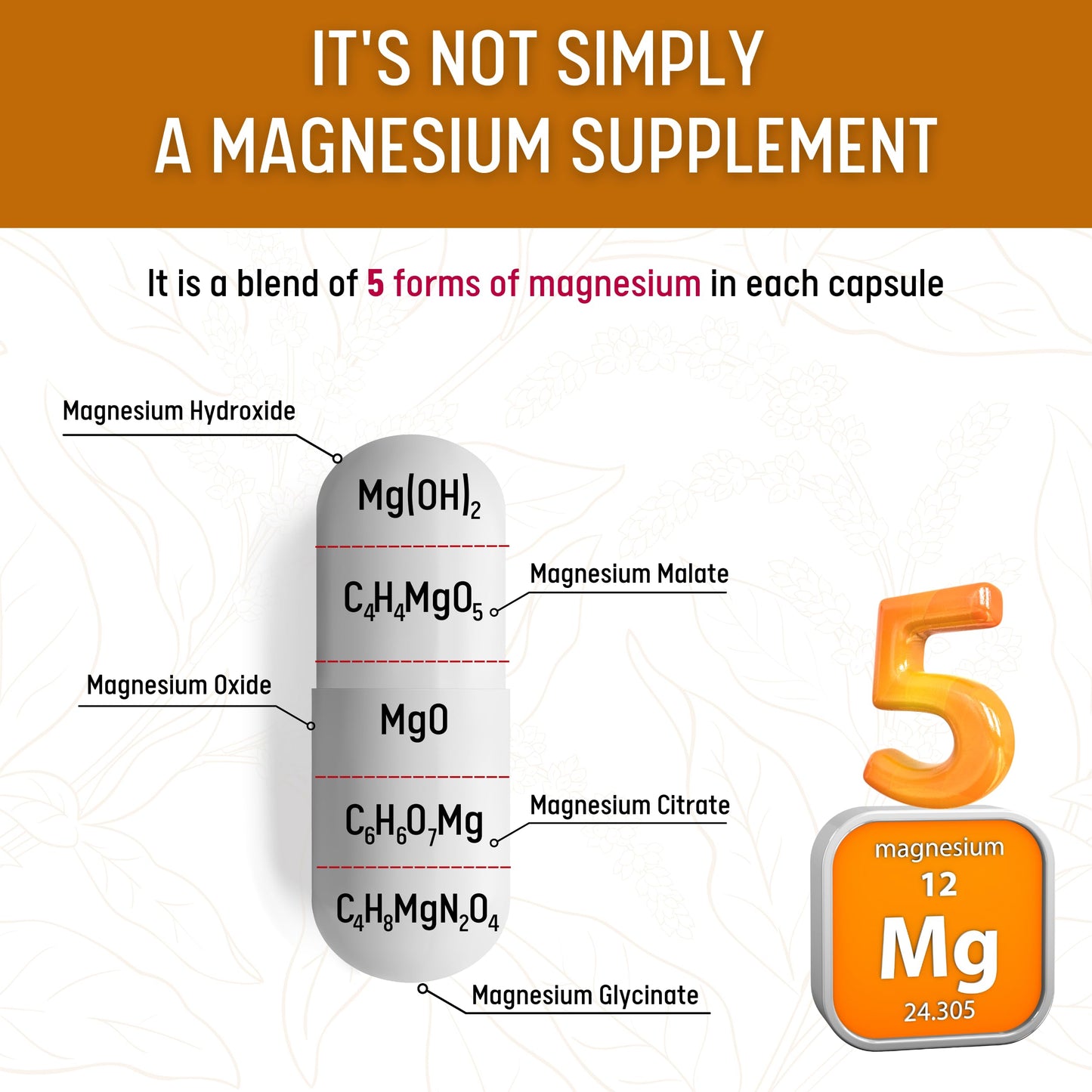 Healblend Multi Magnesium Complex Supplement 500mg Capsules, 60 Count